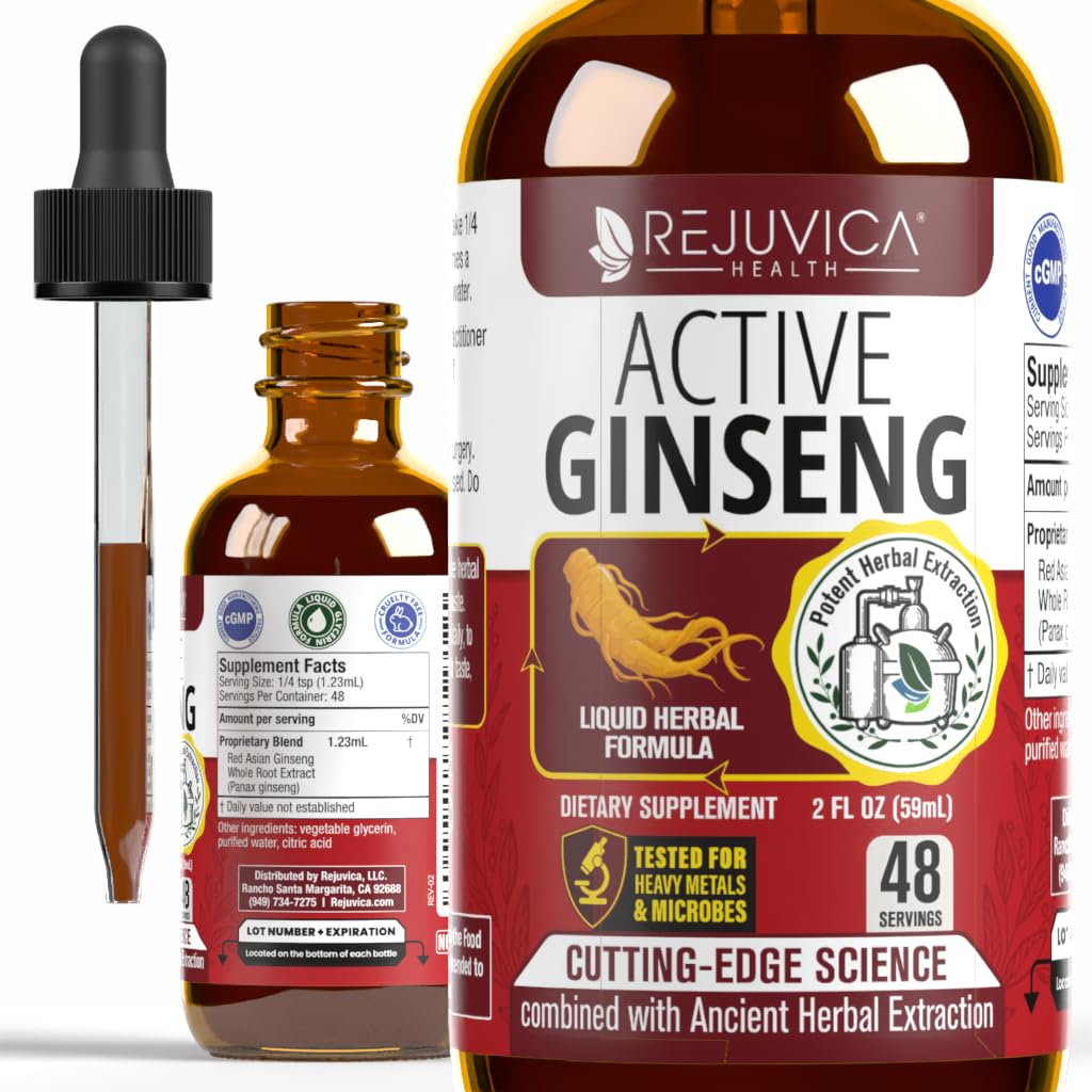 Korean Red Panax Ginseng Liquid Drops - Energy Vitality Support - Product Imagery