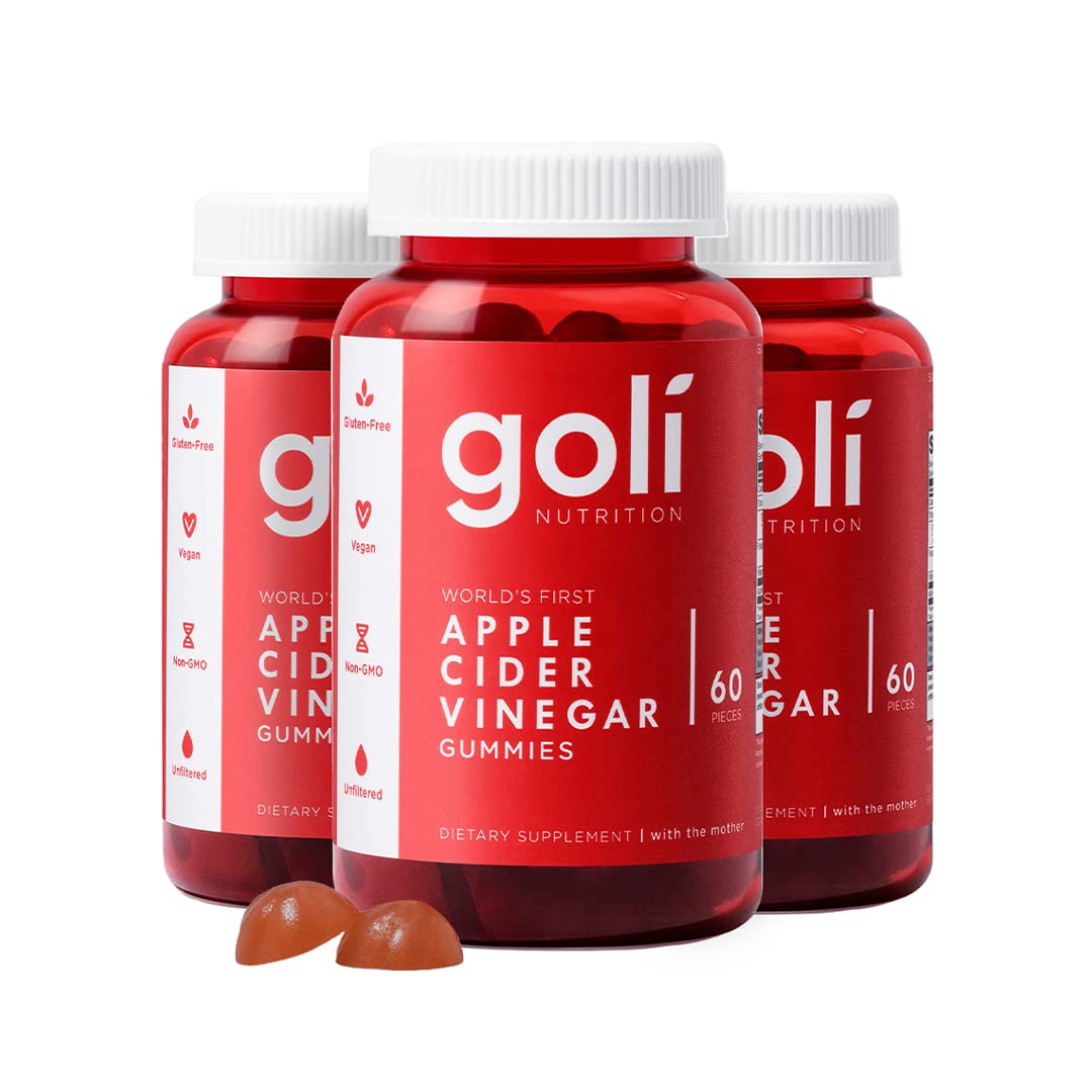 Goli Apple Cider Vinegar Gummies 180ct (3-Pack) + B12