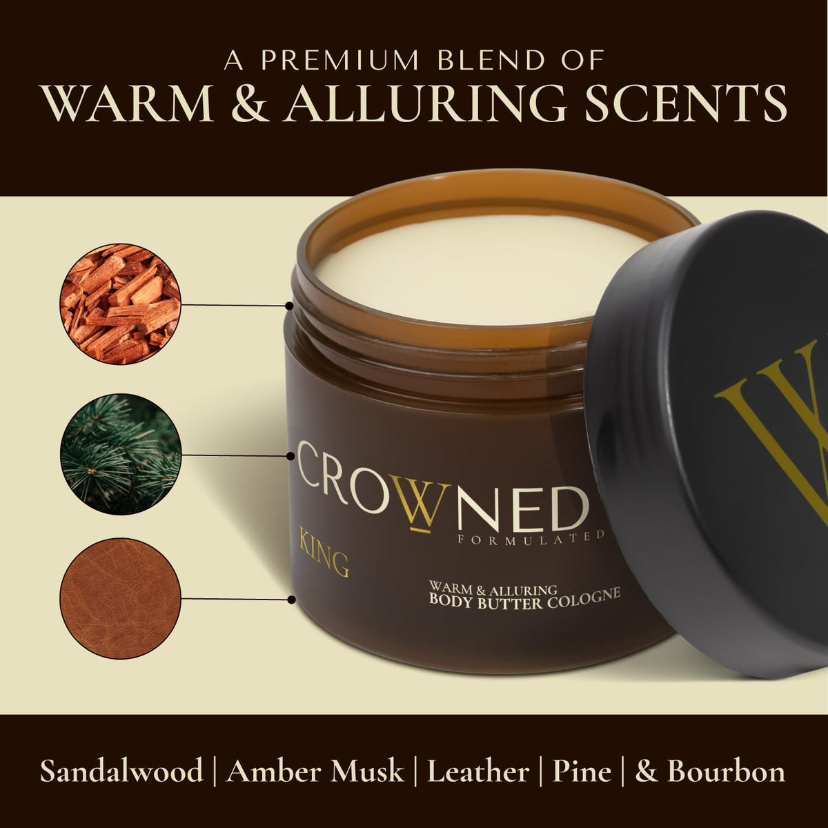 Crowned Skin Body Butter Cologne King Warm and Sensual 4 4 - Crowned Skin Official Imagery - 7