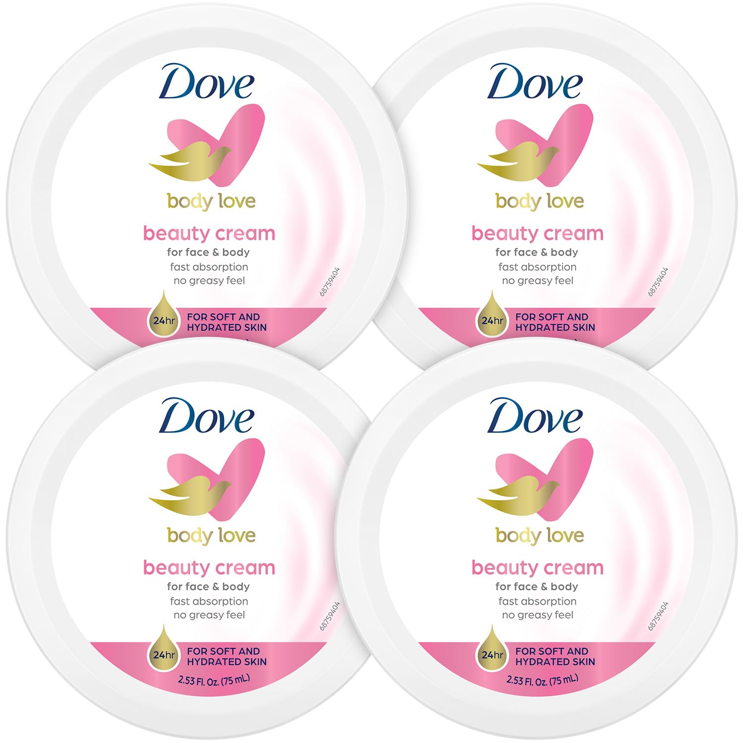 Dove Lotion, Beauty Cream - Light, Fast-Absorbing Face and Body - Product Imagery