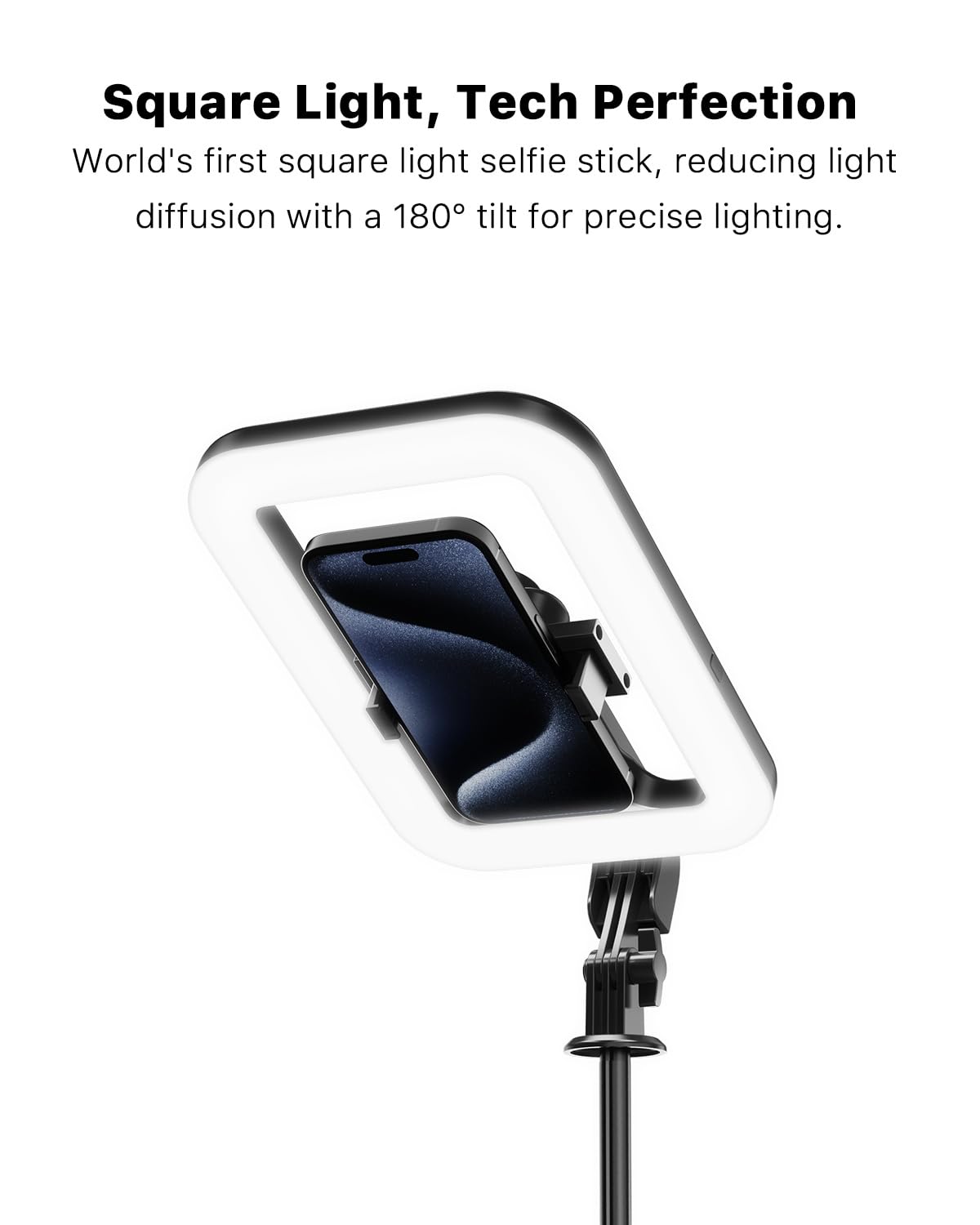 M MYBAT PRO Selfie Ring Light with 72" Tripod Stand - Extendable Selfie Stick with Light for Phone, Live Streaming, 