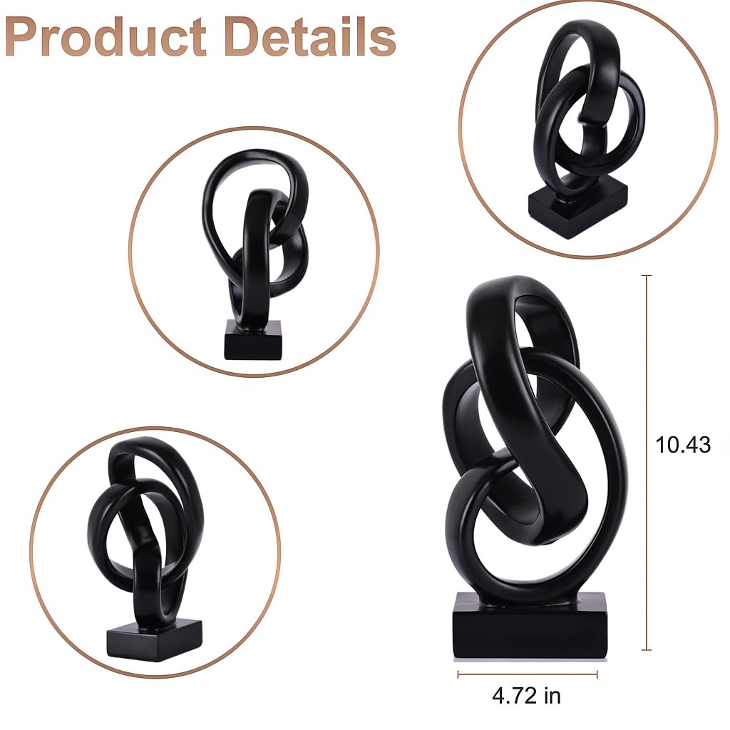 WUBIANJIE Modern Abstract Knot Sculpture, Artistic Mobius Inspired Resin Decor, Elegant Home and Office Decor, Perfect f