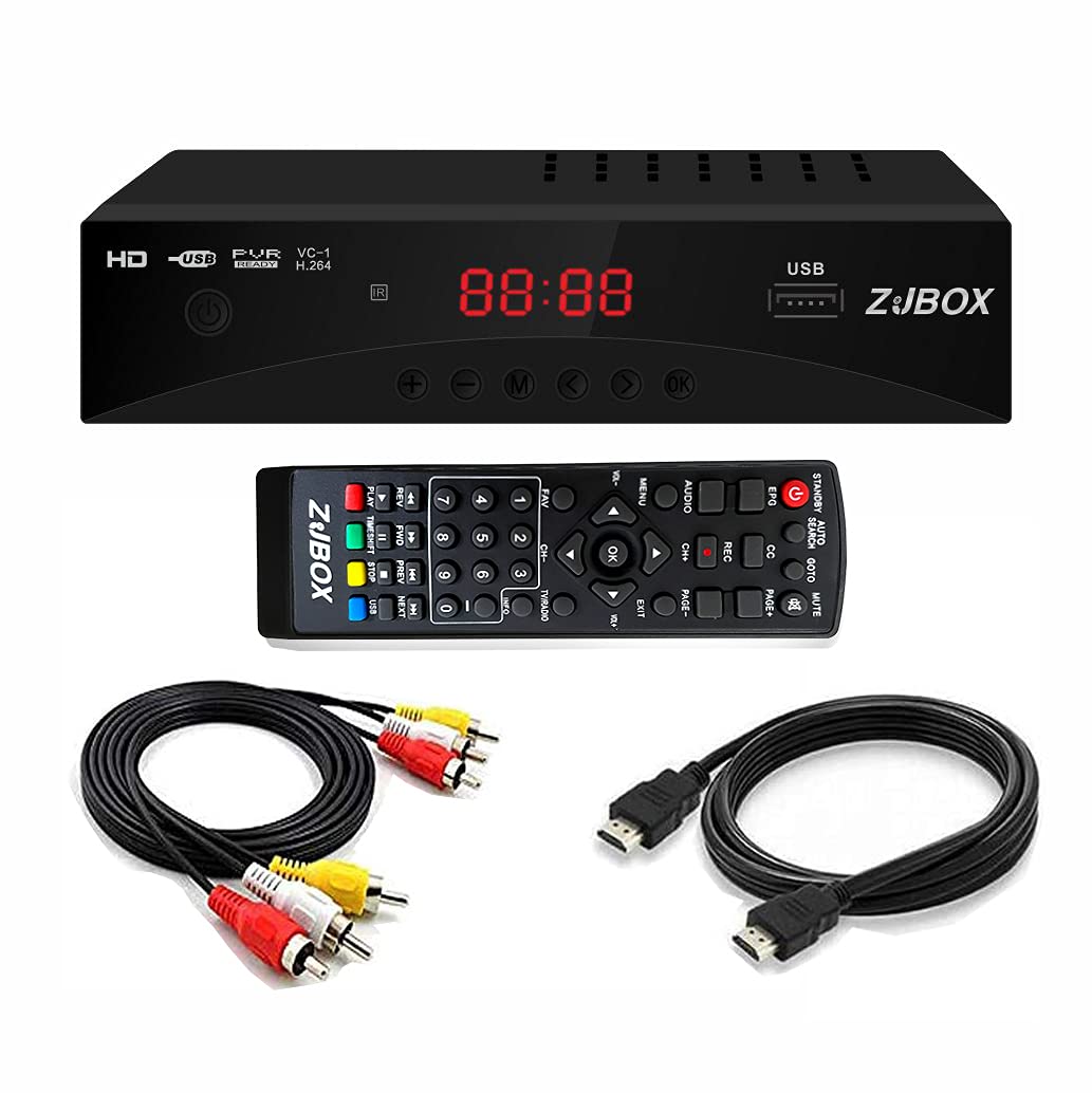 Digital TV Converter Box, ATSC Tv Tuner - ZJBOX for Analog HDTV Live 1080P with Recording&Playback,HDMI Output, Timer Se