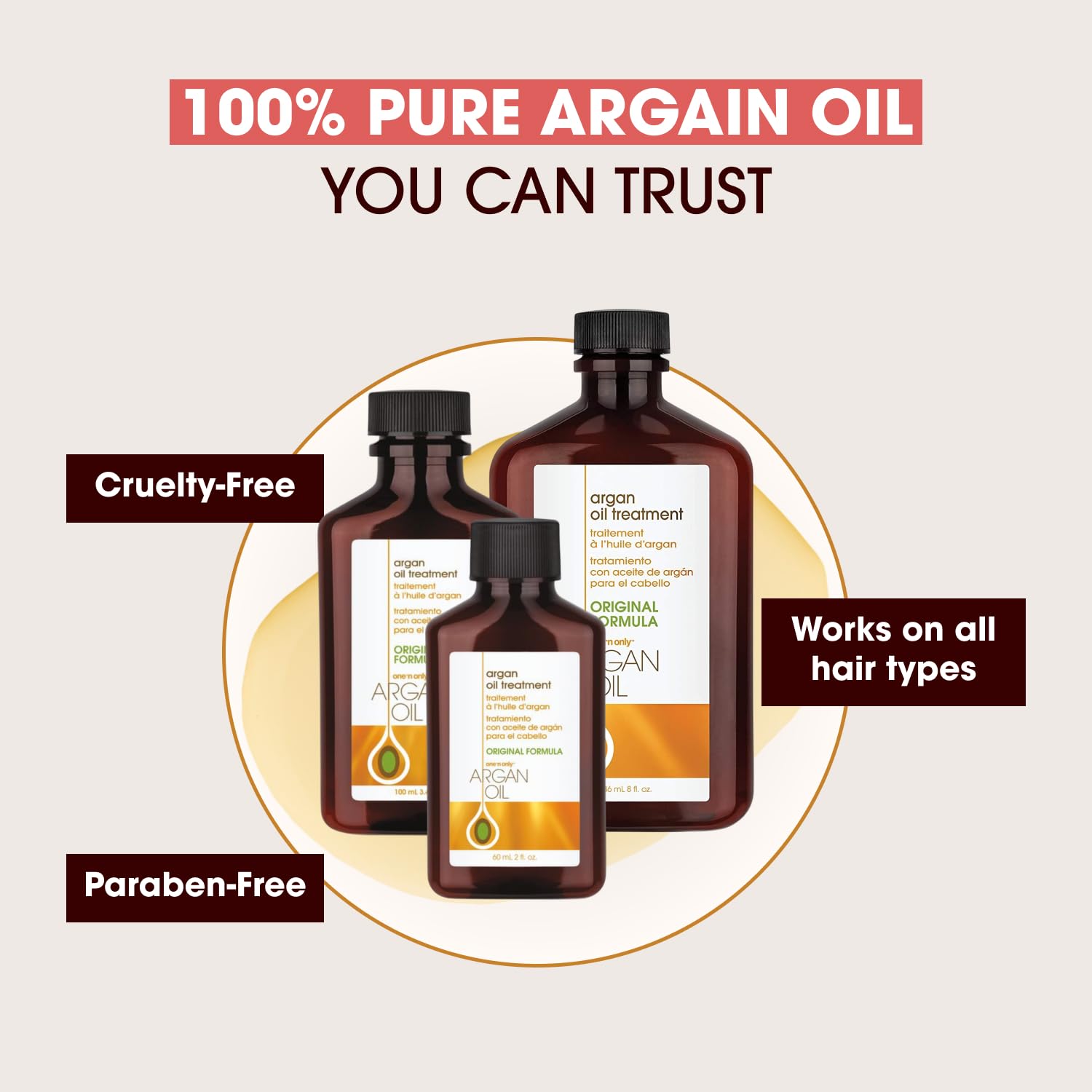 One 'n Only Argan Oil Hair Treatment, Moisture + Frizz Control Serum, 8 oz