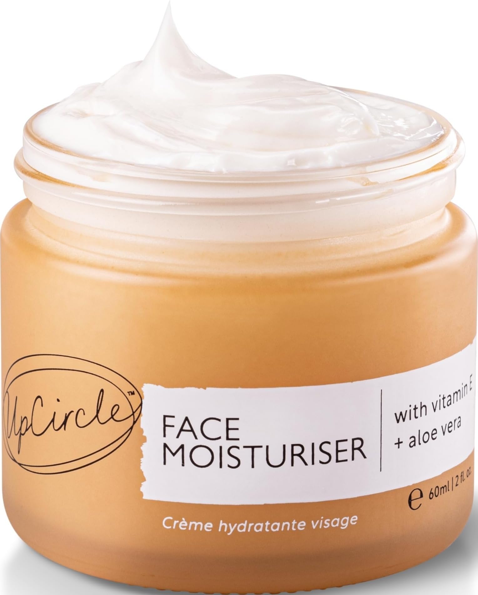 UPCIRCLE Face Moisturizer with Argan Powder 1.7oz - Nourishing Day Cream - Vitamin E, Aloe Vera, Glycerin, Shea + Coconut Butter - Natural, Vegan + Cruelty-Free