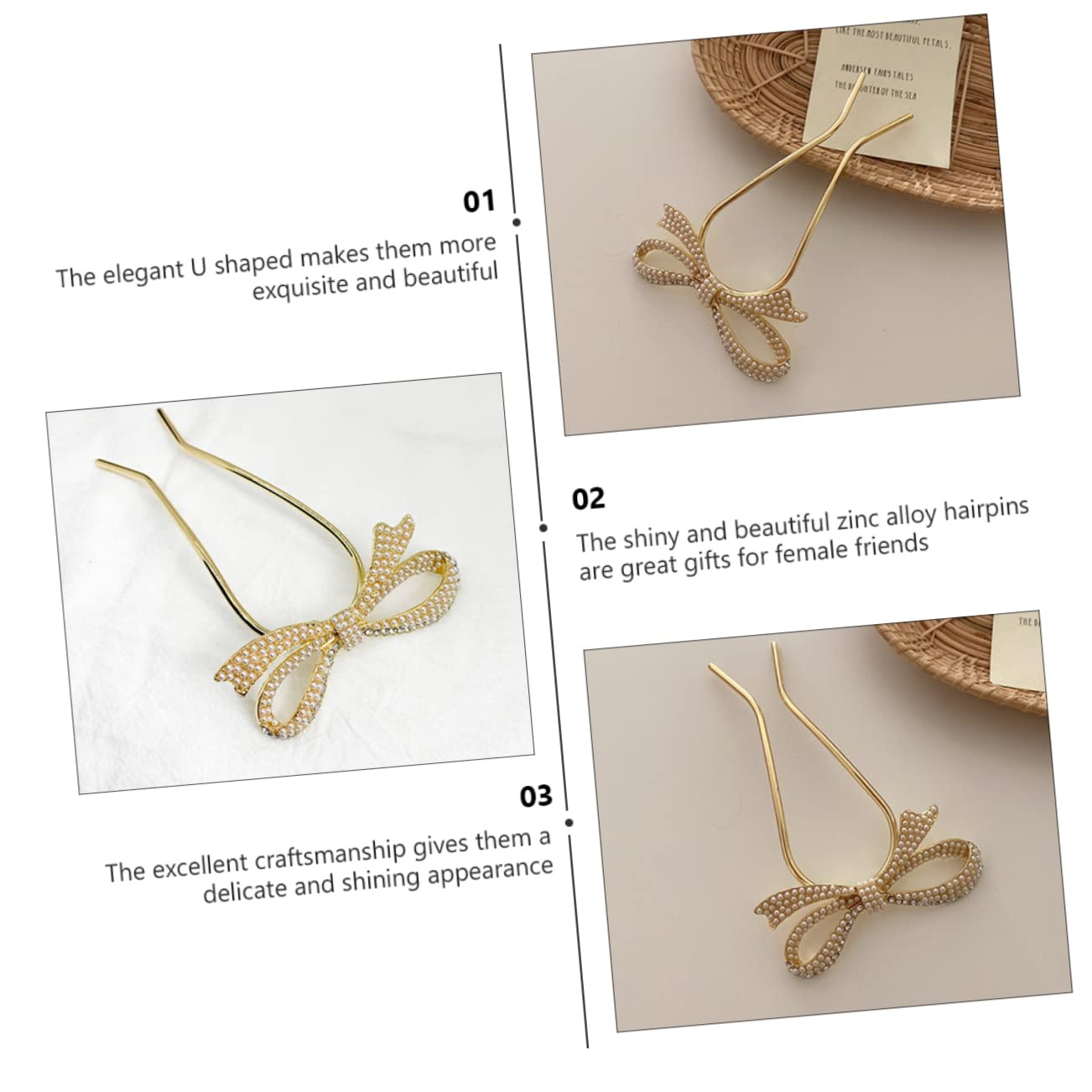 Happyyami Delicate Pearl Bridal Hairpin with Bow Design Elegant Wedding Hair Accessory for Women Construction for Special Occasions and Cultural Celebrations