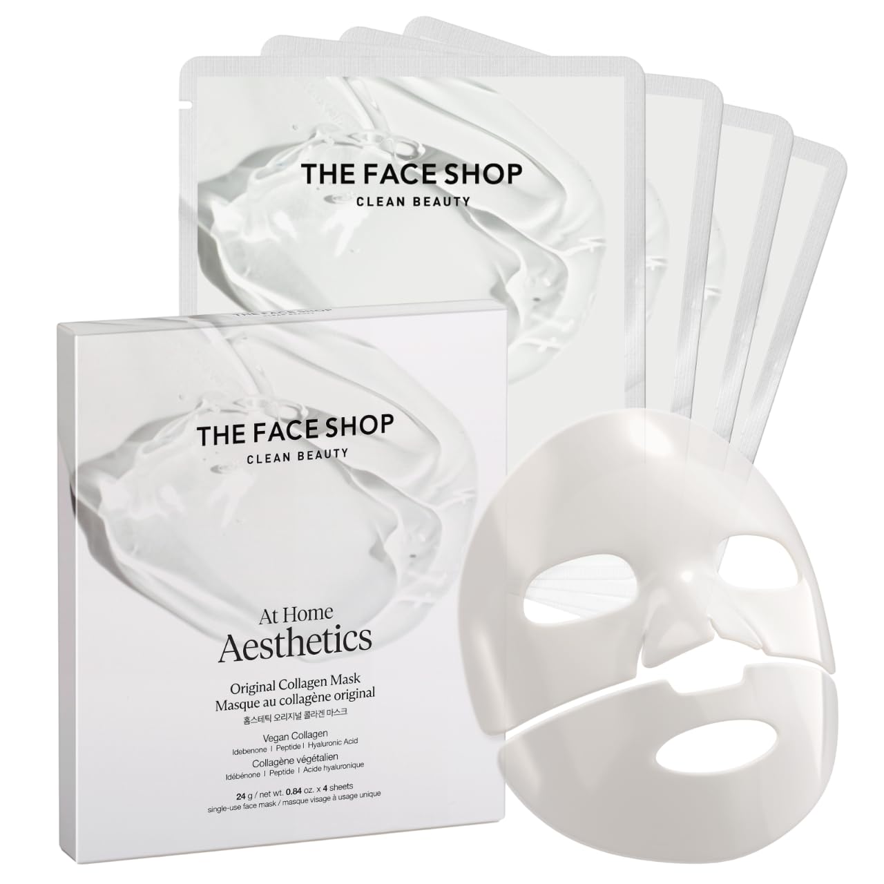 The Face Shop Original Collagen Mask, Hydrogel Face Mask, Vegan, - Product Imagery
