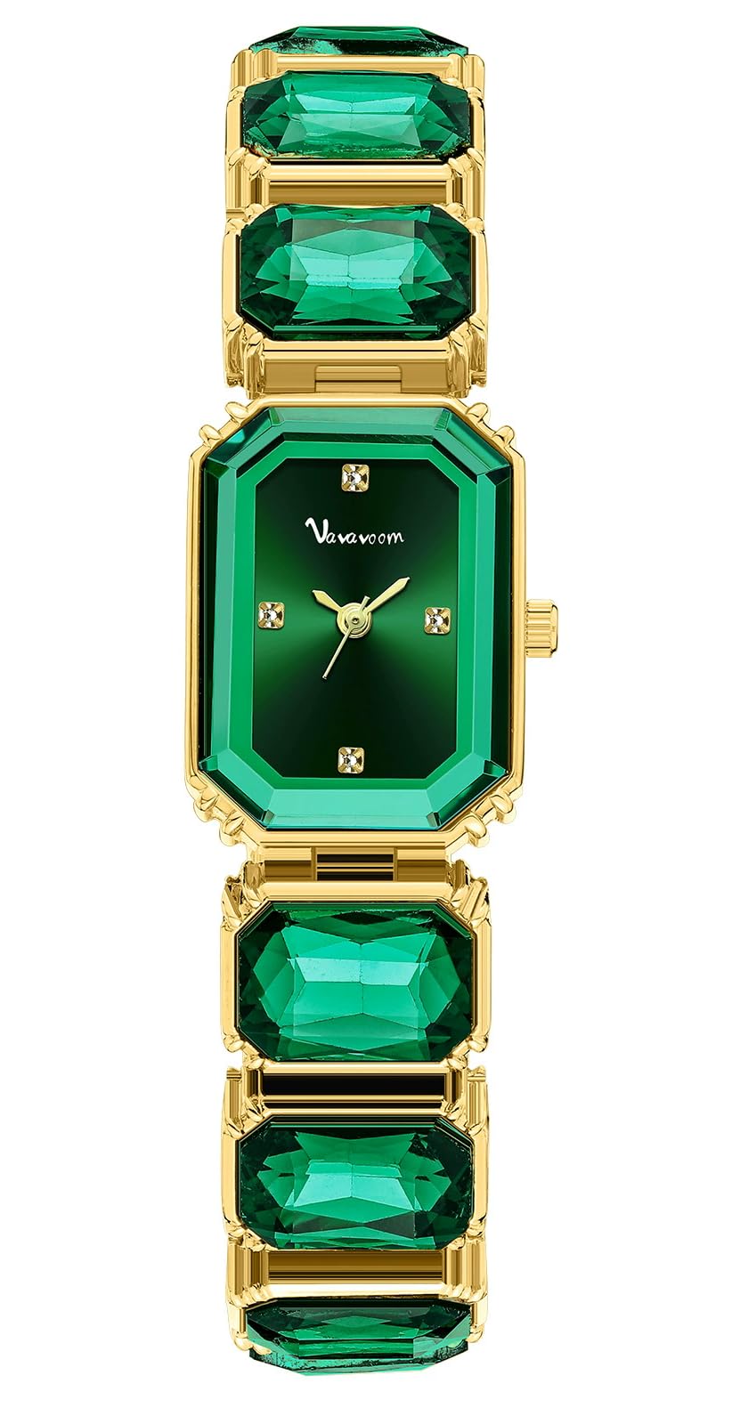HUNRUY Luxury Womens Diamond Watch Octagonal Crystal Bracelets Wristwatch – packaging and label