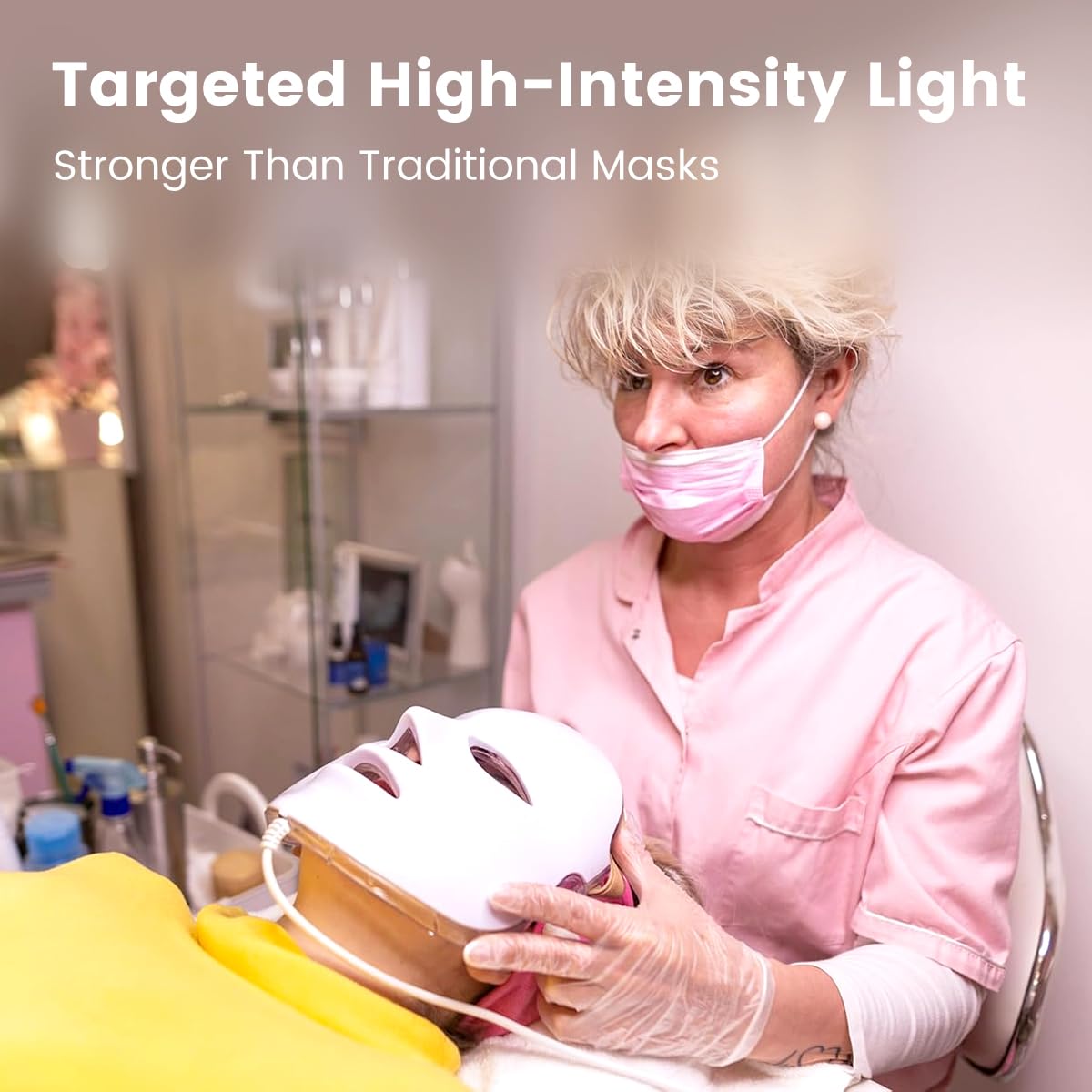 Aphrona FDA cleared LED Facial Mask MOONLIGHT PRO 7 Color Treatment Photon Mask, Red light Blue light for Acne Removal W