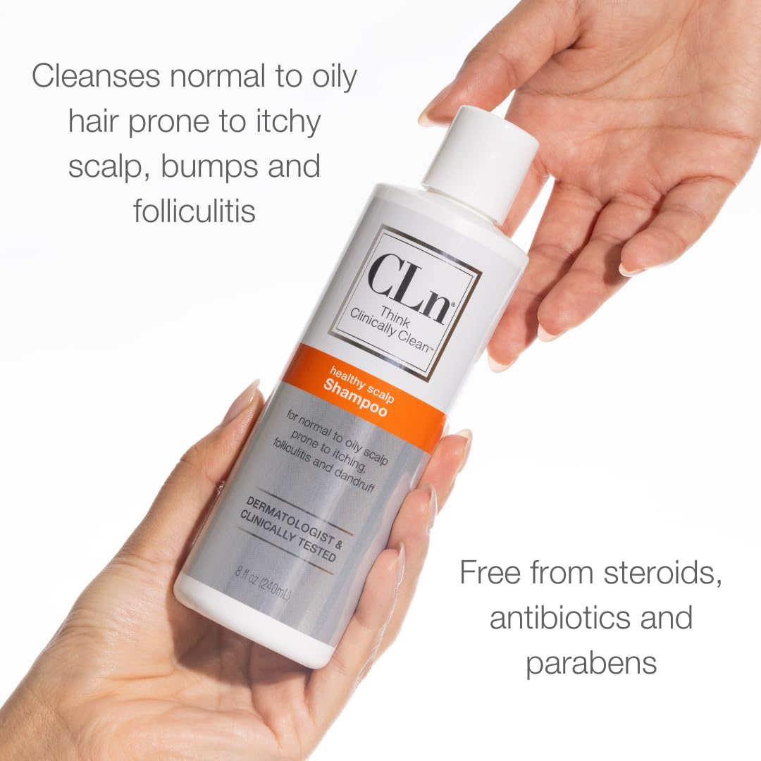 CLn® Shampoo - Clarifying Formula with Salicylic Acid, For Normal to Oily Scalp Prone to Folliculitis, Dandruff, Itchy &