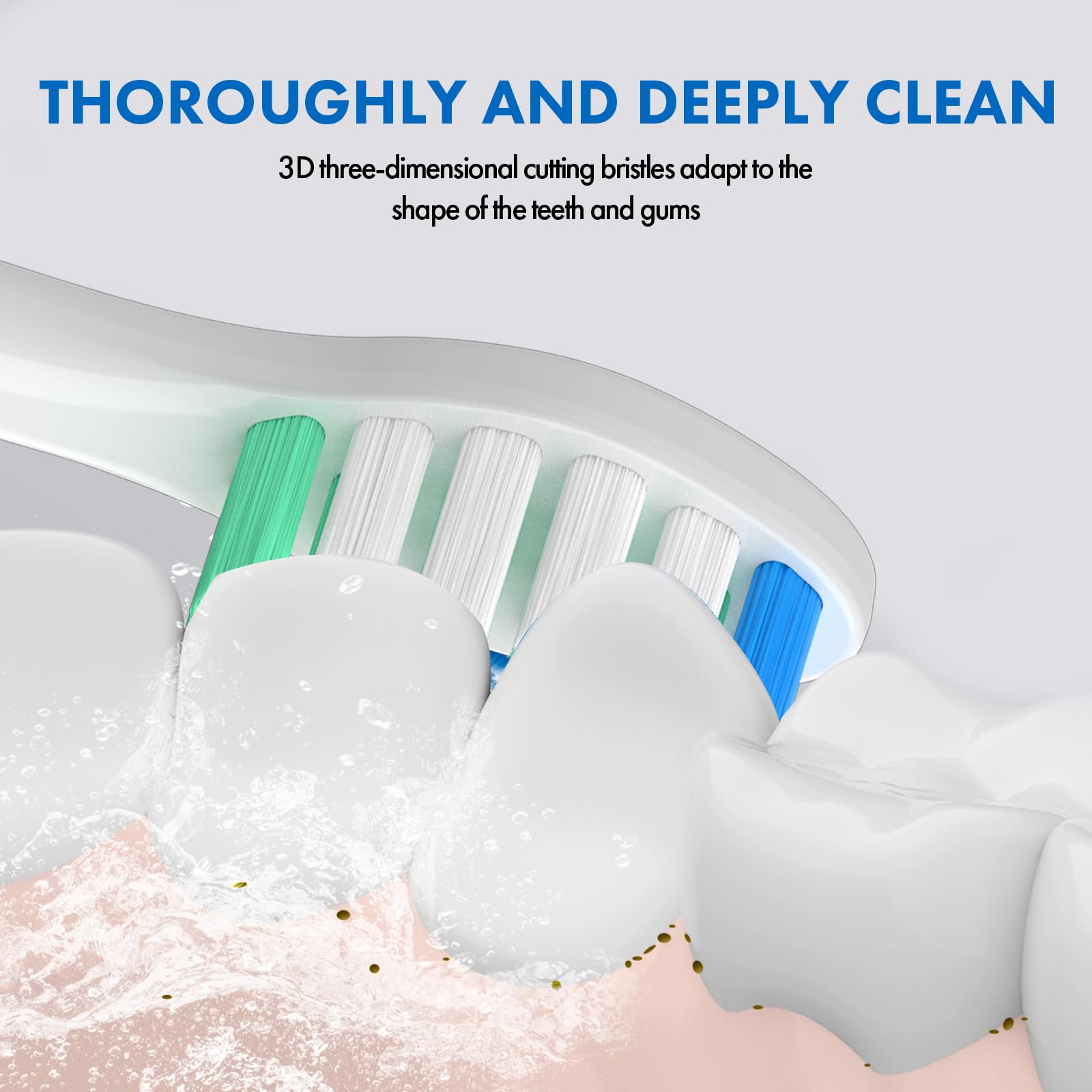 Topkitfice Sonicare replacement toothbrush heads, 10-pack soft snap-on brush, compatible with Sonicare electric toothbrushes.