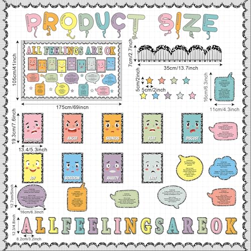 Engrowtic 59 Pcs School Counselor Mental Health Bulletin Board - Product Imagery