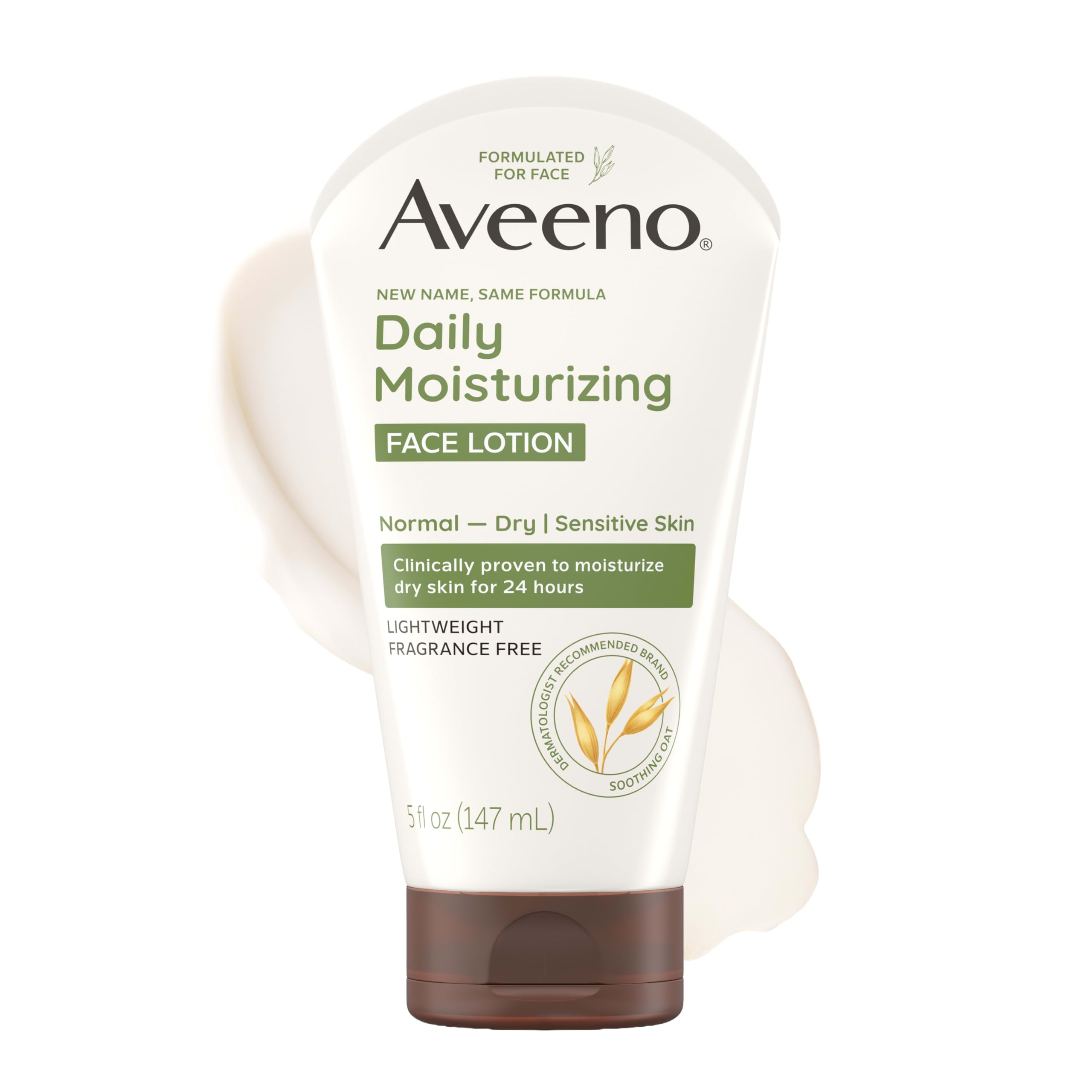 Aveeno Daily Moisturizing Face Lotion, Fragrance-Free, 5 oz - Product Imagery