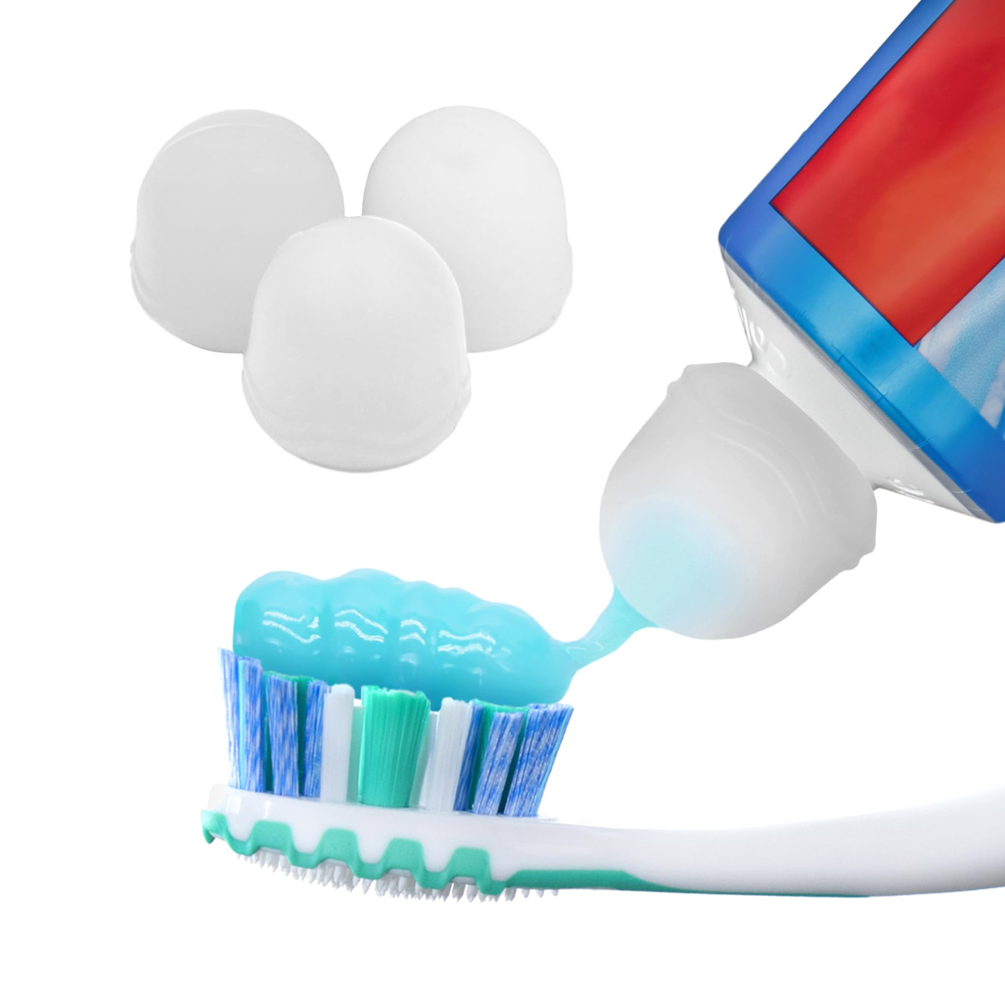 Chrome Cherry SqueezMe Silicone Self-Closing Toothpaste Caps, - Product Imagery