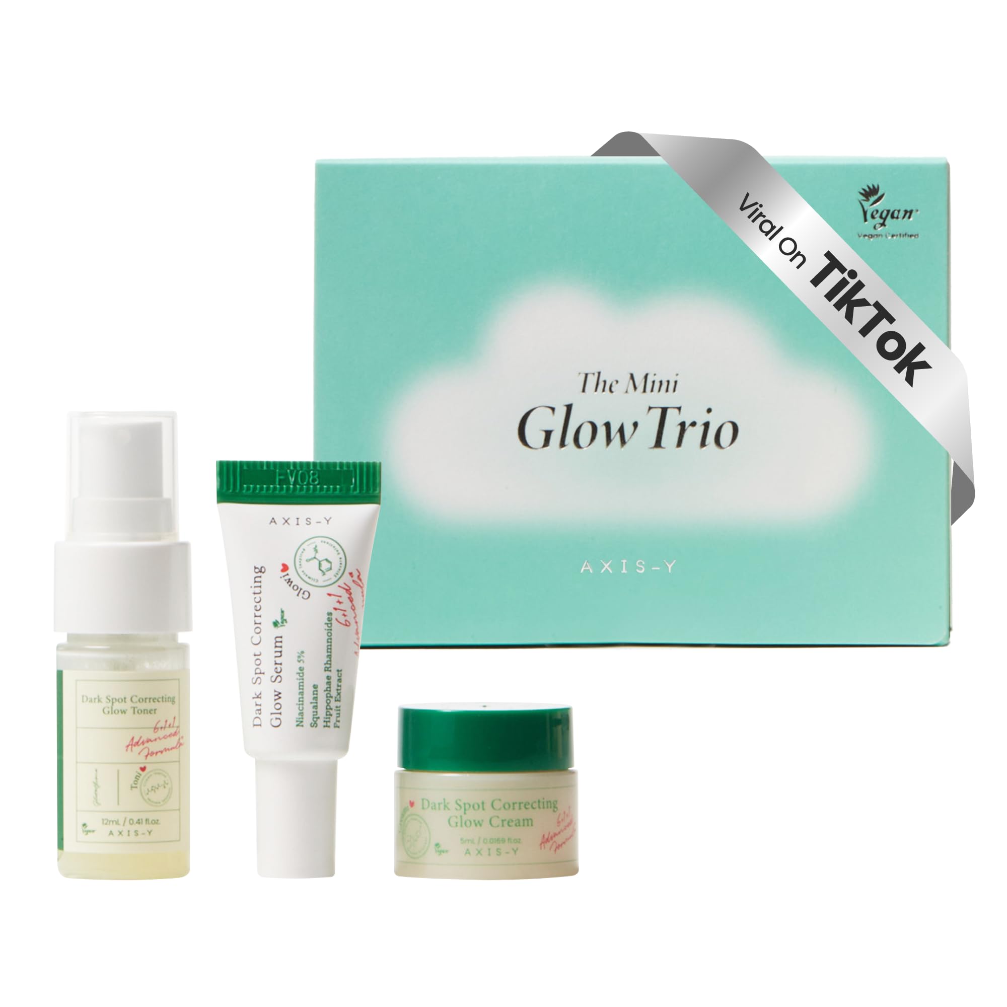 AXIS-Y Mini Glow Trio – Dark Spot Travel Set with Serum, Toner & - Product Imagery