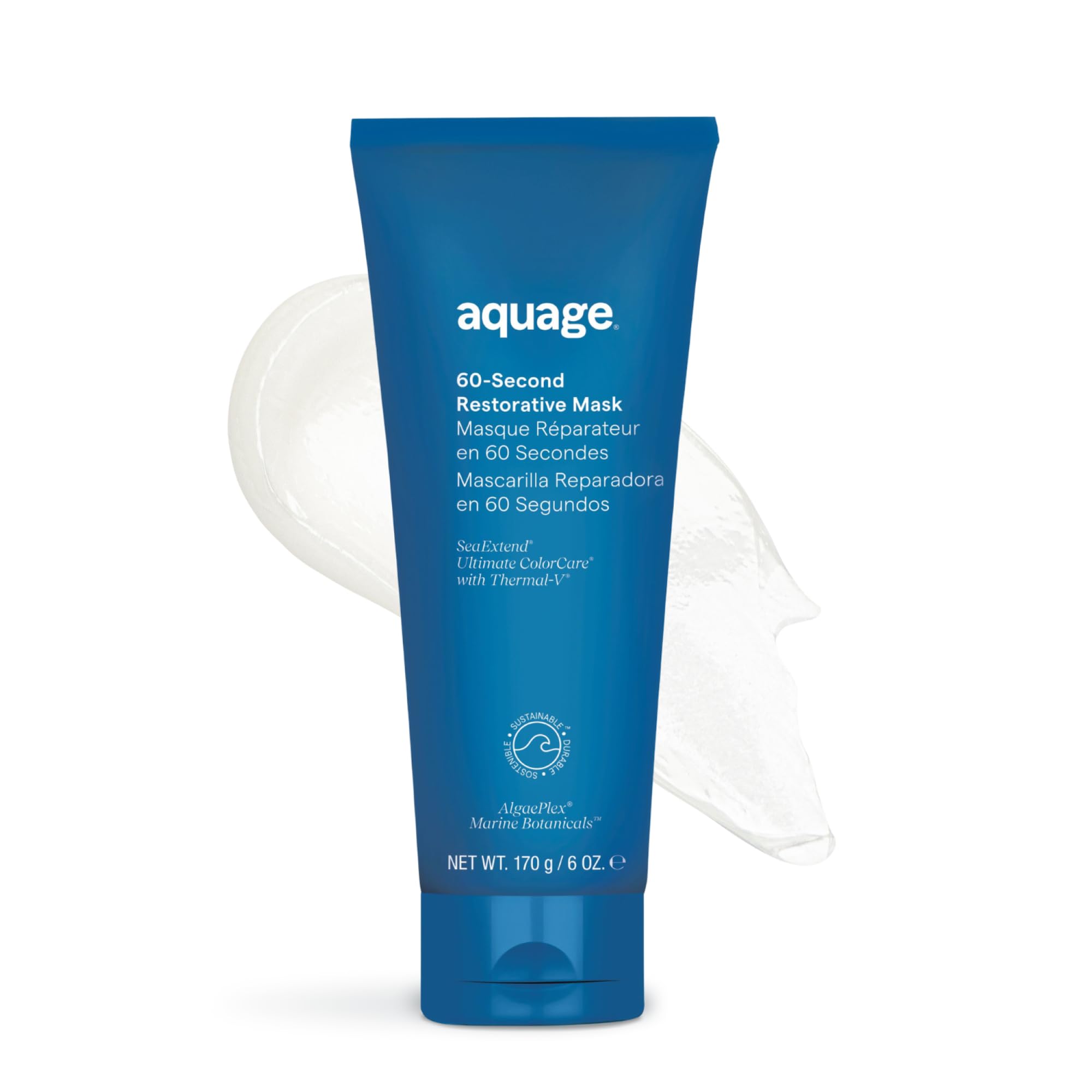 Aquage 60 Second Restorative Repair Mask and Hair Conditioner in a large 33.8 oz jar, showing the product container with label.