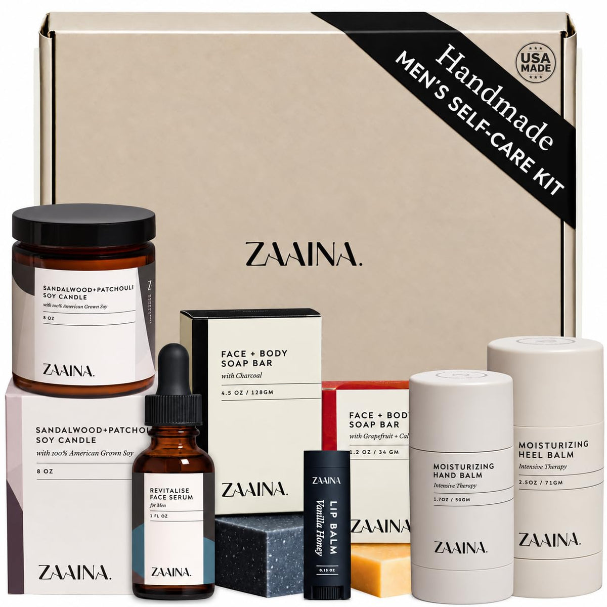 Men s Self Care Package Relaxation Grooming Gift Set - ZAAINA Official Imagery - 2