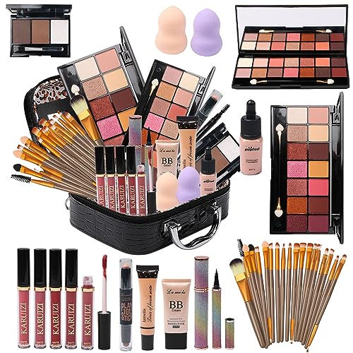 MTDXILTAI All in One Makeup Kit for Makeup storage bag 2X14 Colors Eyeshadow Palette Liquid Foundation Eyeliner Pencils 
