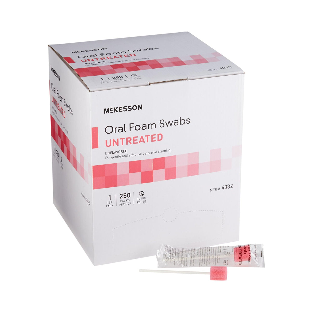 McKesson Foam Swabs, Untreated, Gentle and Daily Oral Cleaning, 250 ct – product photo (Applicators &amp; Swabs)