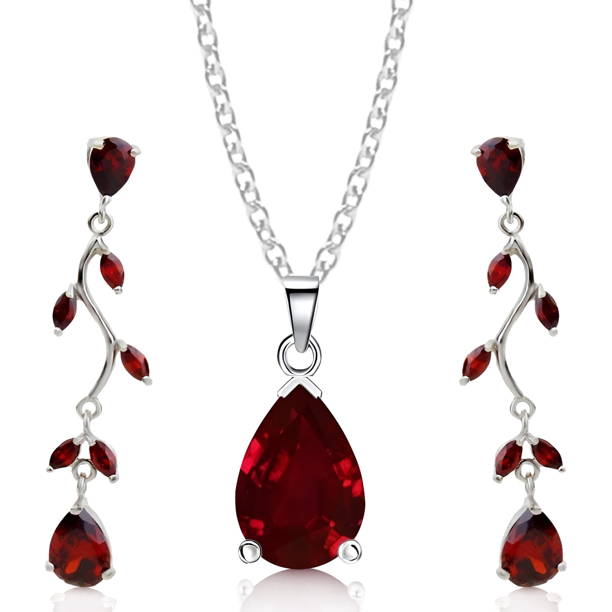 Crystalline Azuria Jewelry Sets Zirconia Crystals Teardrop Necklace and Earrings Set Costume Jewelry for Women Wedding P