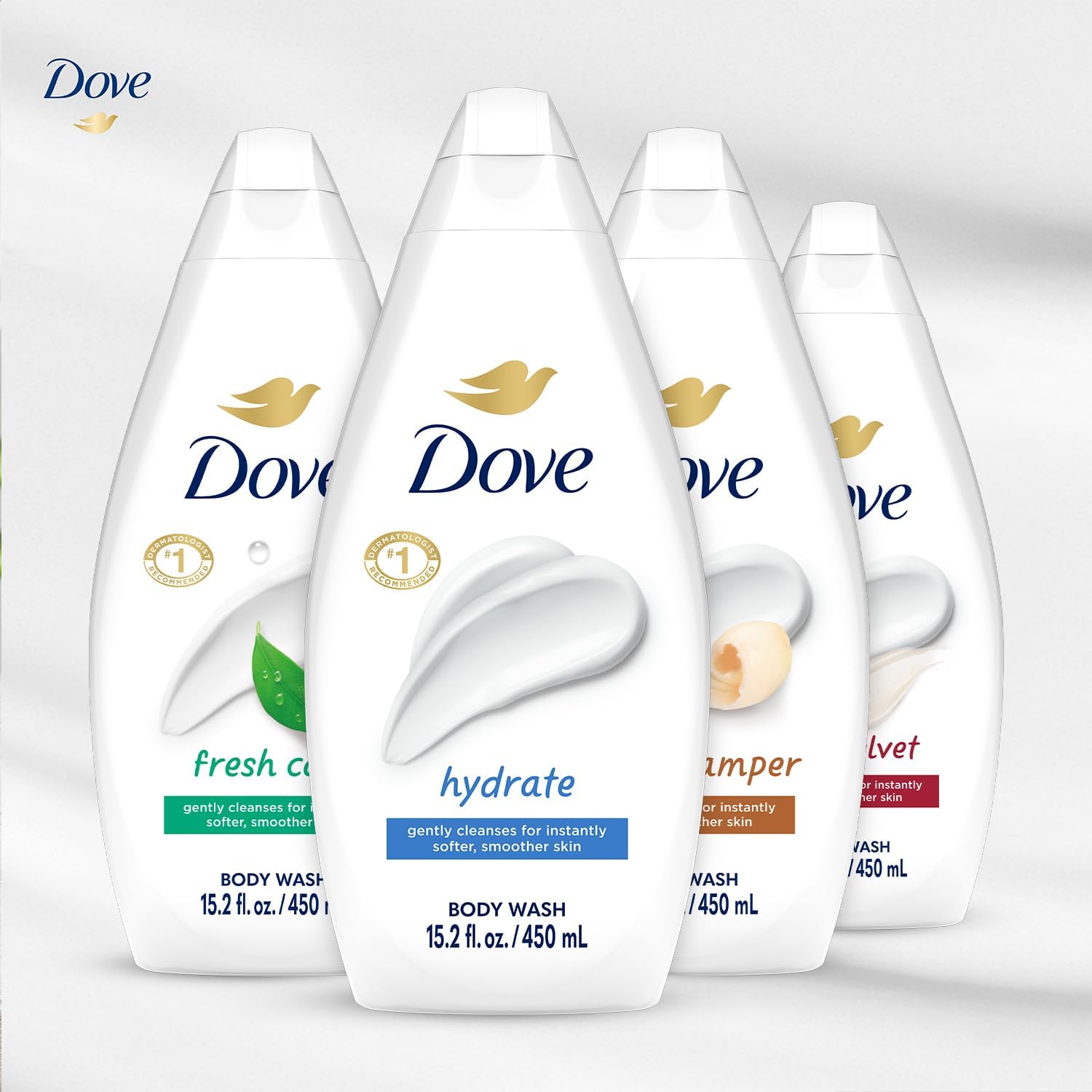 Dove Moisturizing Body Wash, Variety 6-Pack, 15.2 Oz Ea