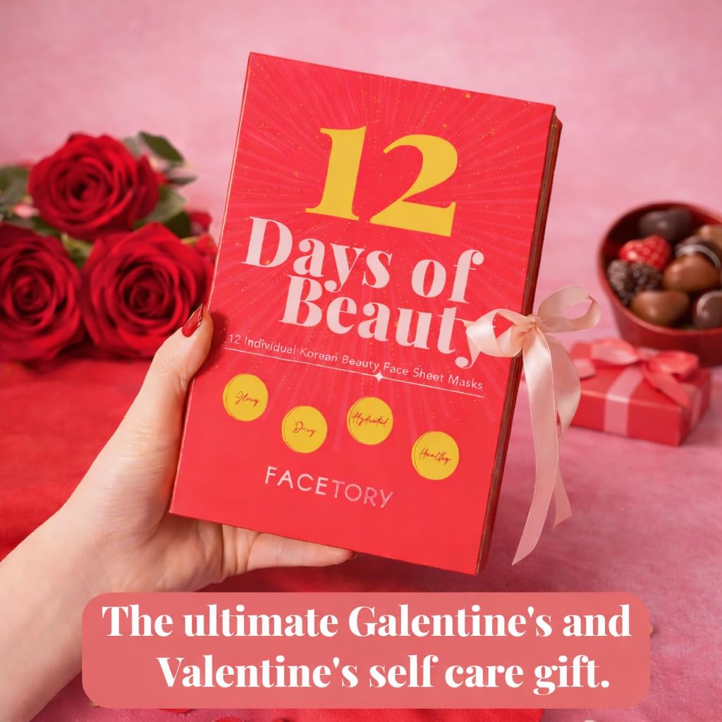 FACETORY 12-Day Korean Face Mask Gift Set, Hydrating, Soothing & Glowing – close-up detail