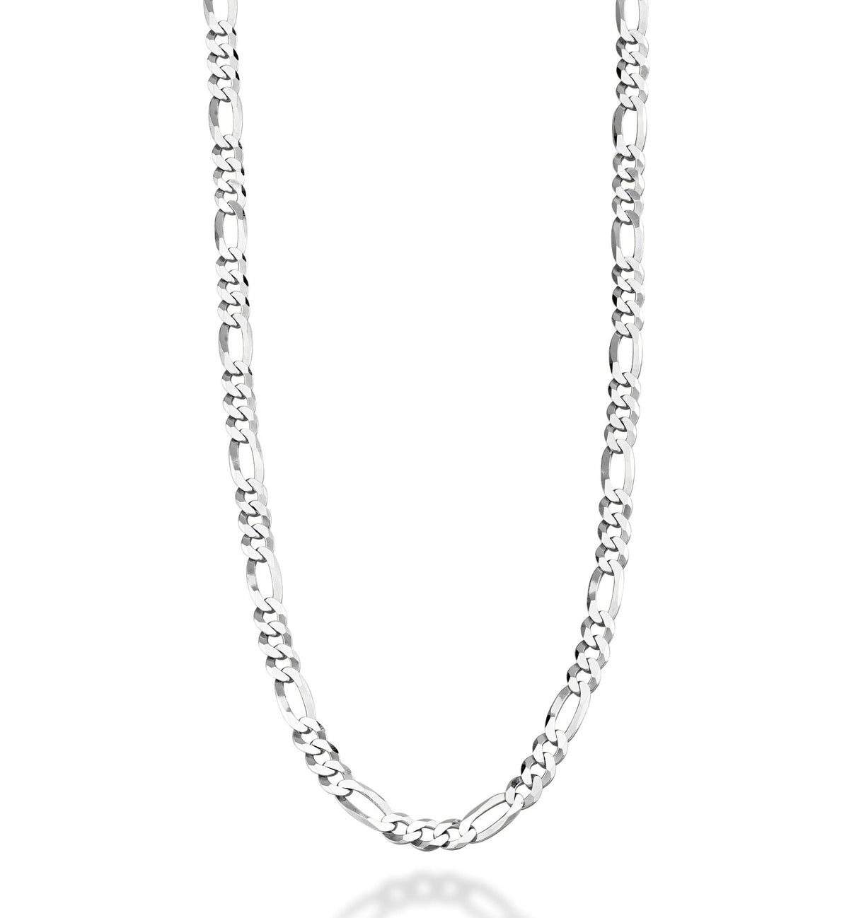 Miabella Italian 925 Sterling Silver 5mm Figaro Chain Necklace Men Women – Silver