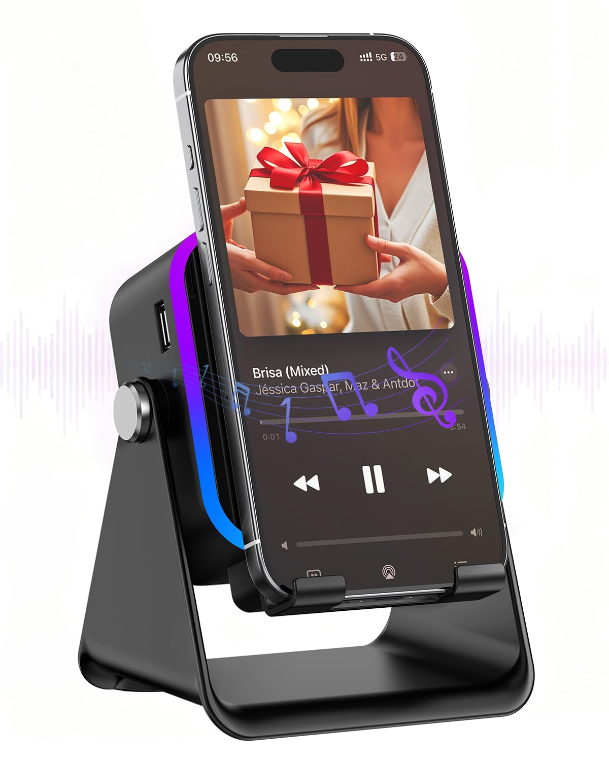 MILOUZ Gifts for Men Tech Gadgets Wireless Induction Speaker with Phone Stand – product photo (Portable Bluetooth Speake