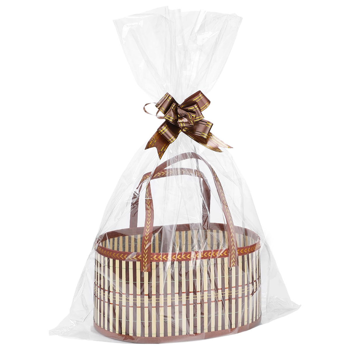 6 Set Bamboo Christmas Gift Baskets Empty Kit Reusable Brown - MADHOLLY Official Imagery - 2