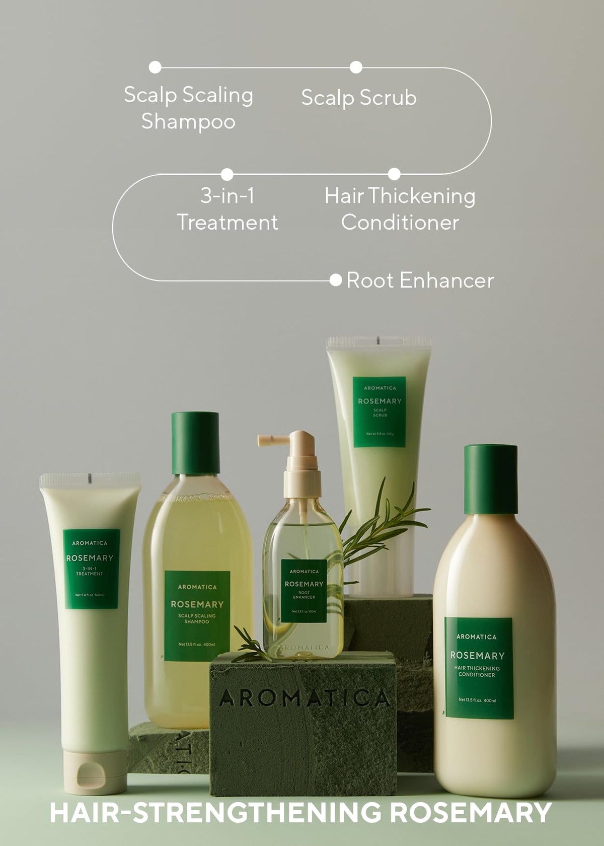 AROMATICA Rosemary Scalp Scaling Shampoo and Conditioner Set – alternate angle