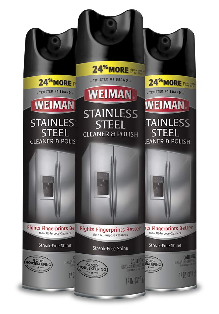 Weiman Stainless Steel Cleaner & Polish Aerosol, 12 Oz (Pack of - Product Imagery