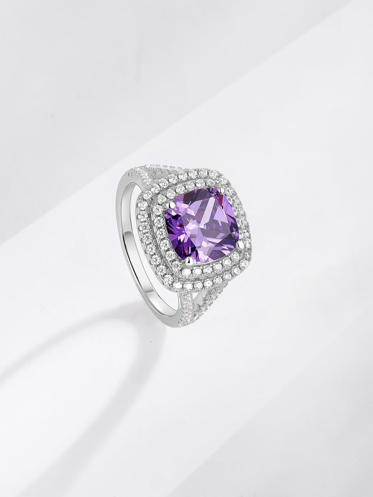 Wyyxl Woman Engagement Ring 2-3 Carat Gemstone Cocktail Statement Rings for Party Wedding 925 Silver Vintage/Princess Di