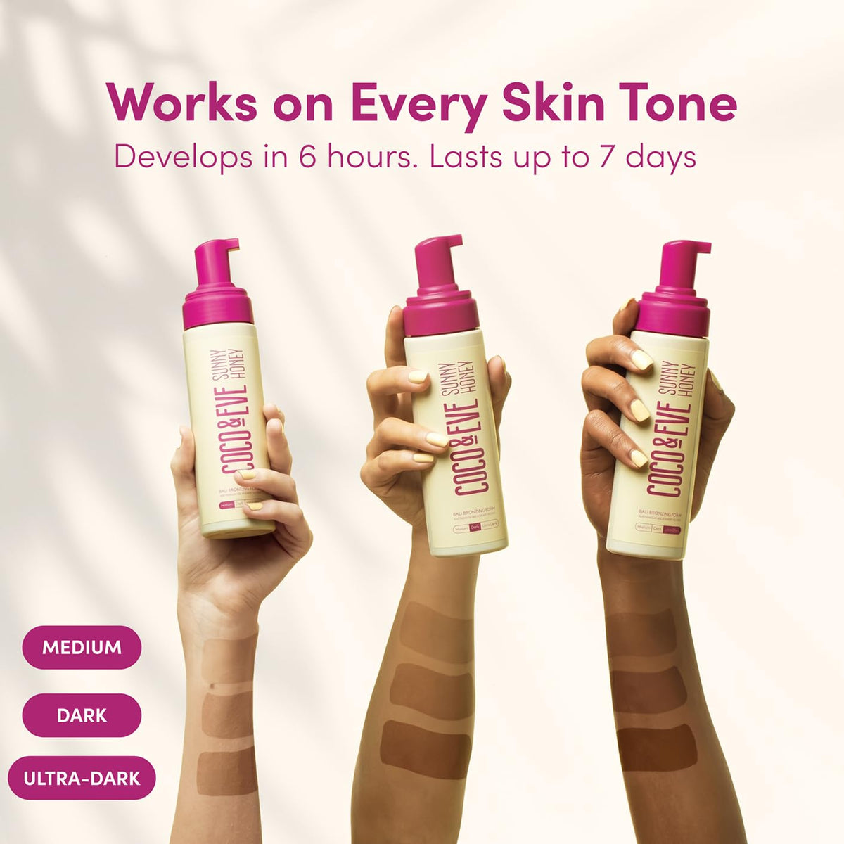 Coco & Eve Sunny Honey Bronzing Self Tanner Mousse - Medium, 6.7 fl oz – alternate angle