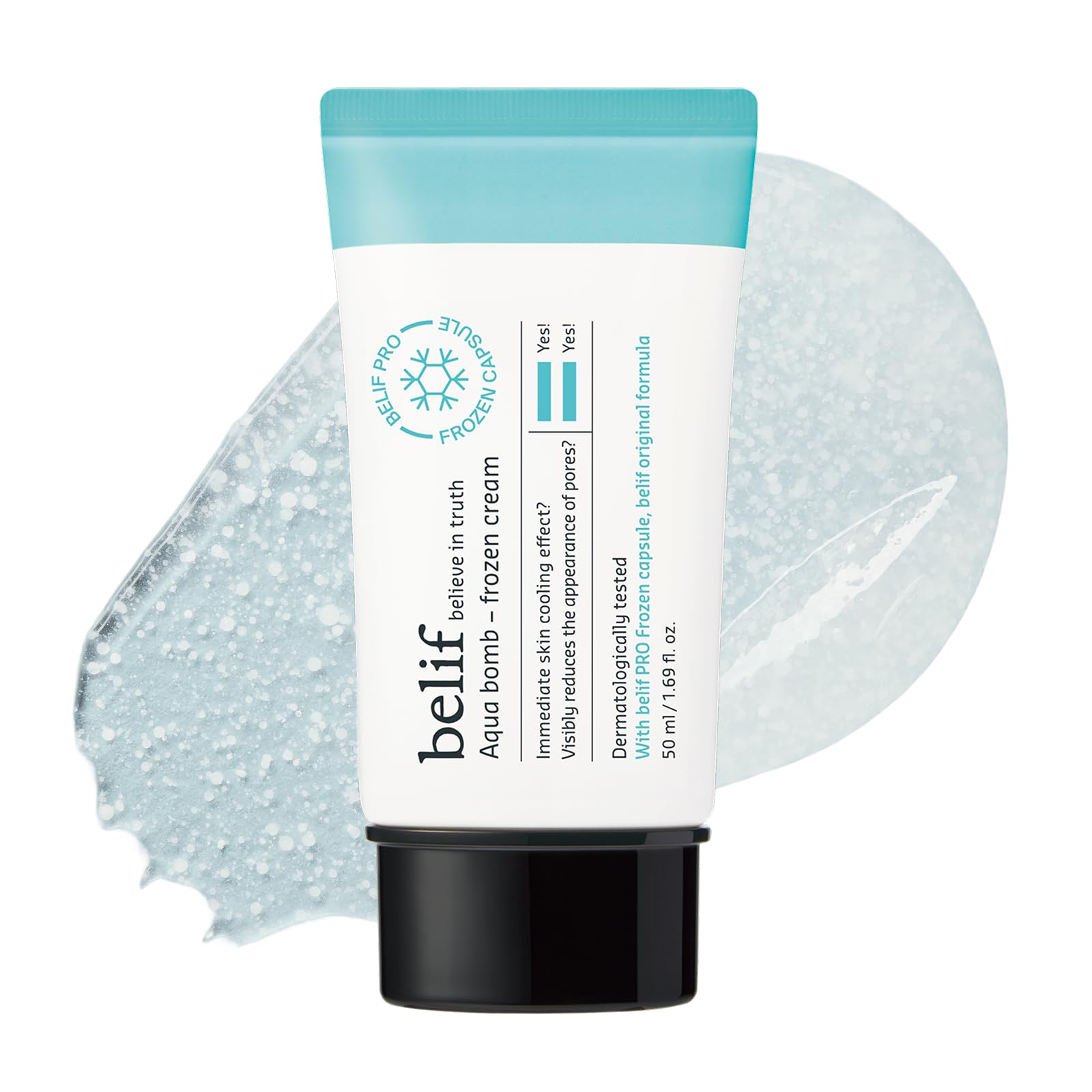 belif Aqua Bomb Frozen Gel Cream - Cooling Relief with Panthenol - Product Imagery