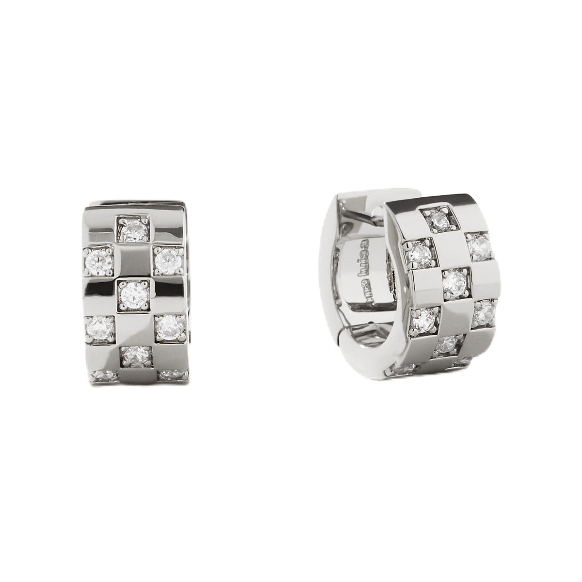 Ana Luisa Eden Huggie Hoop Earrings - 14K Gold & Silver Rhodium Plated – Rhodium Plated, One Size Fits All