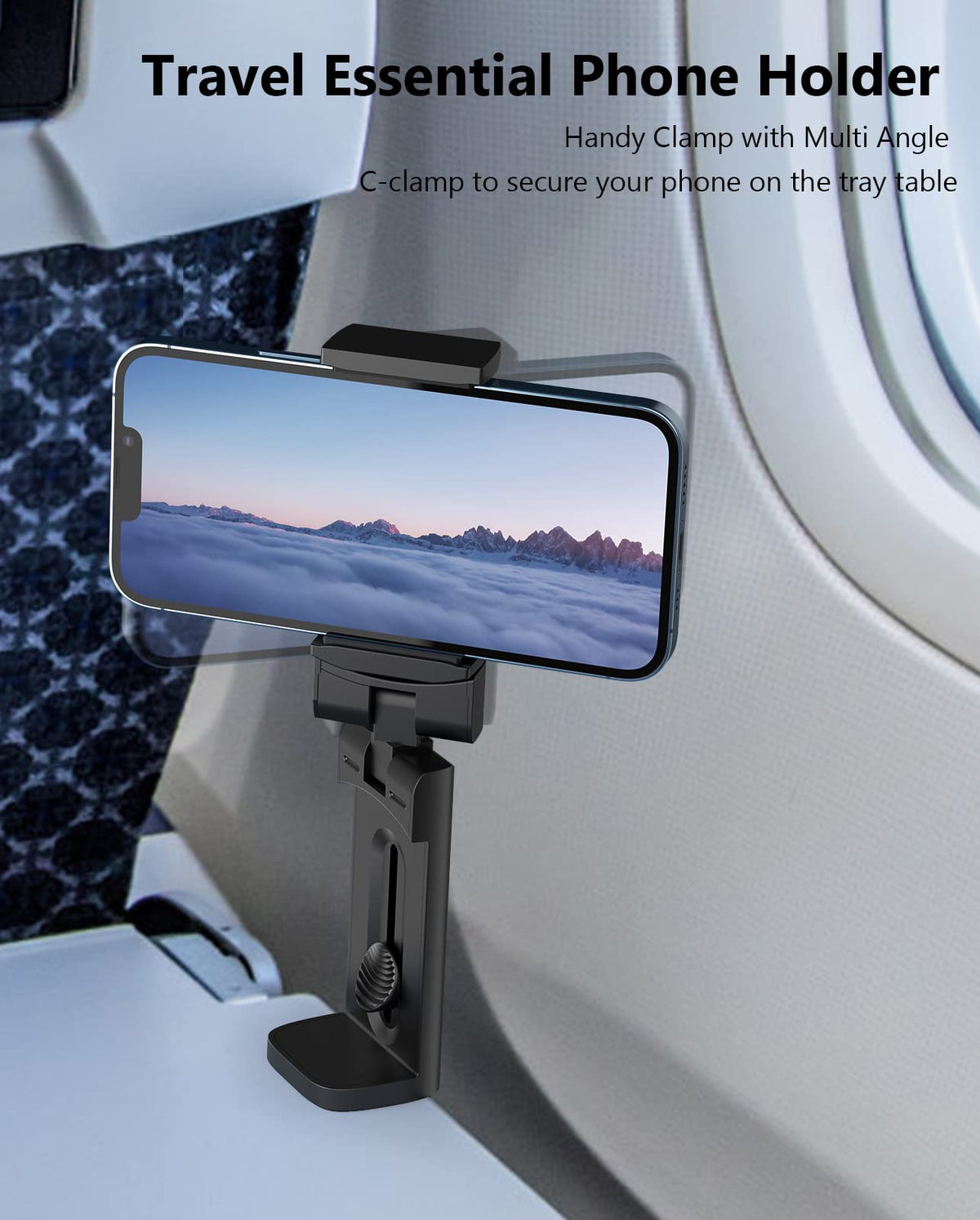 MiiKARE 3PCS Airplane Phone Holder Mount, Plane Travel Essentials, Black – product photo (Stands)