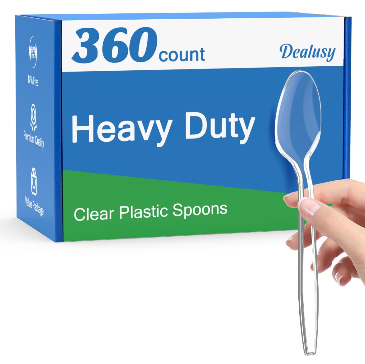 Dealusy 360 Count Clear Plastic Spoons Disposable – Clear Clear Clear Clear Clear, Plastic