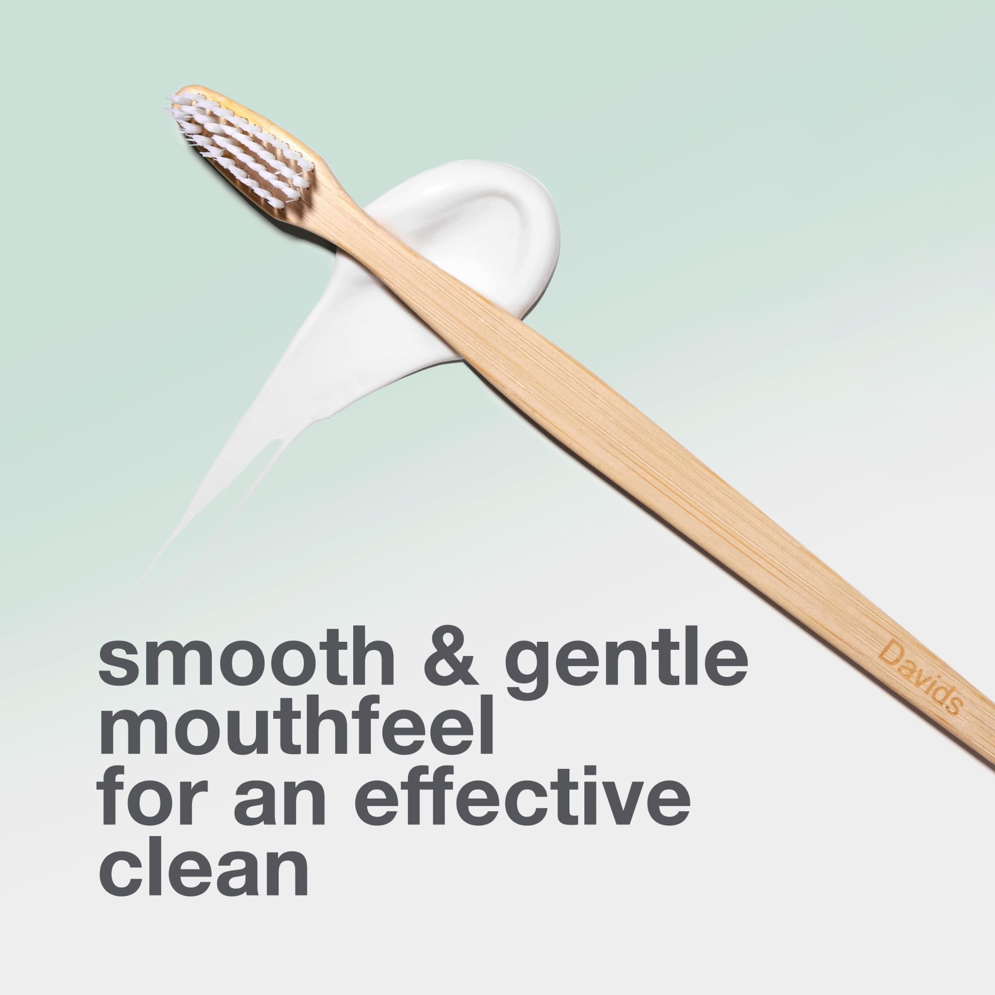 Davids bamboo toothbrushes soft BPA-free 3-pack with natural bamboo handles and white bristles, eco-friendly oral care tools.