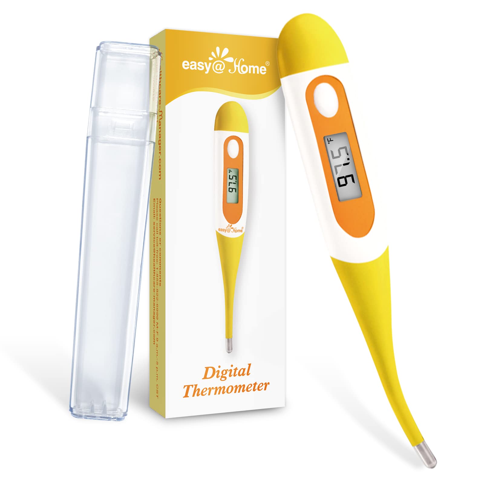 Easy@Home Digital Oral Thermometer for Fever Adults: Rectal, - Product Imagery