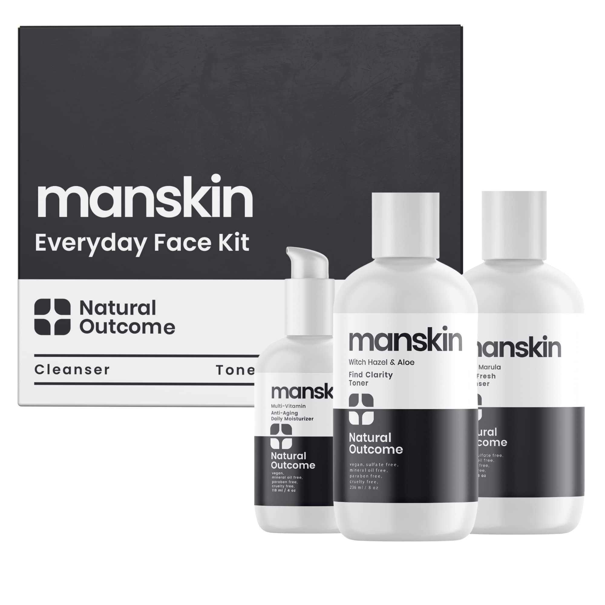 Natural Outcome Mens Skin Care Kit | Mens Facial Care Kit for - Product Imagery