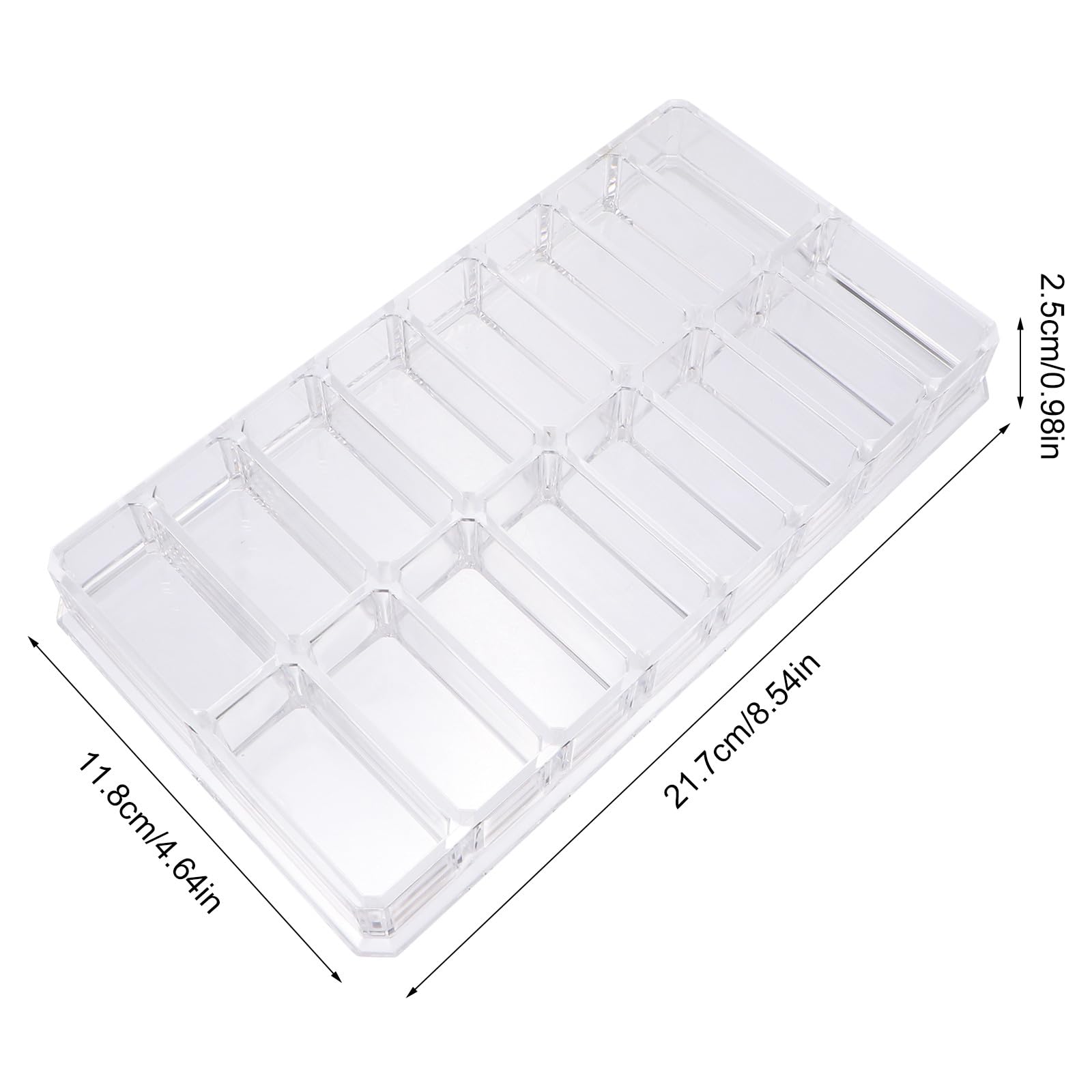VILLCASE acrylic makeup caddy with 16 compartments for blush, eyeshadow, and cosmetics storage on vanity or travel.