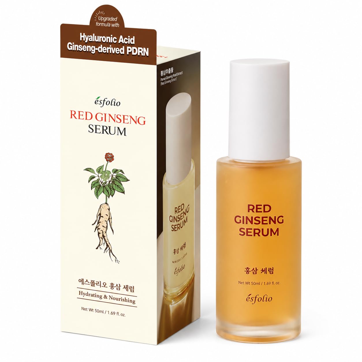 Esfolio made in Korea Red Ginseng Serum 1.69 Fl Oz, Lightweight - Product Imagery