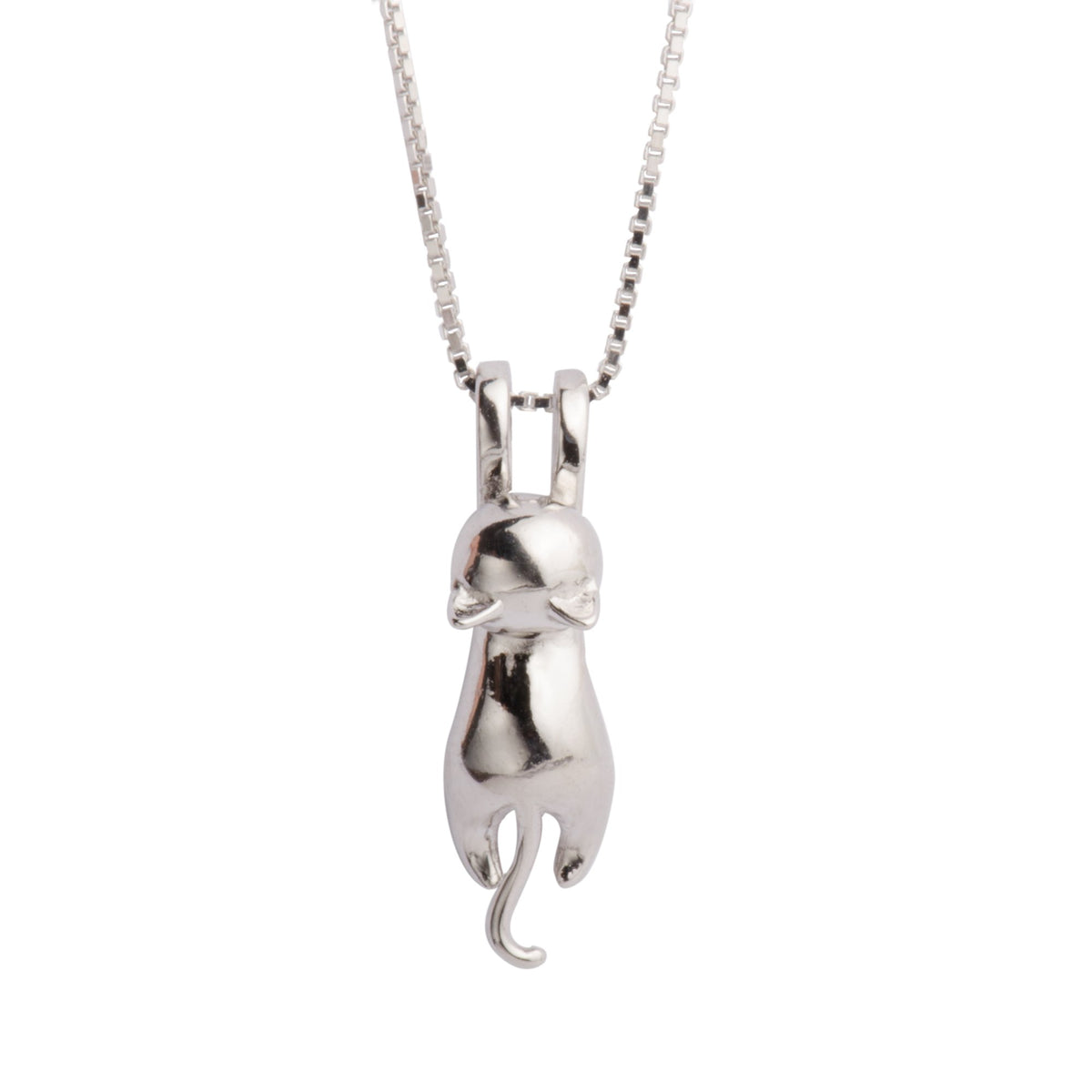 S.Leaf Sterling Silver Cat Necklace for Women Silver Dainty Charm Pendant Necklace for Women Trendy Dainty Charm Pendant