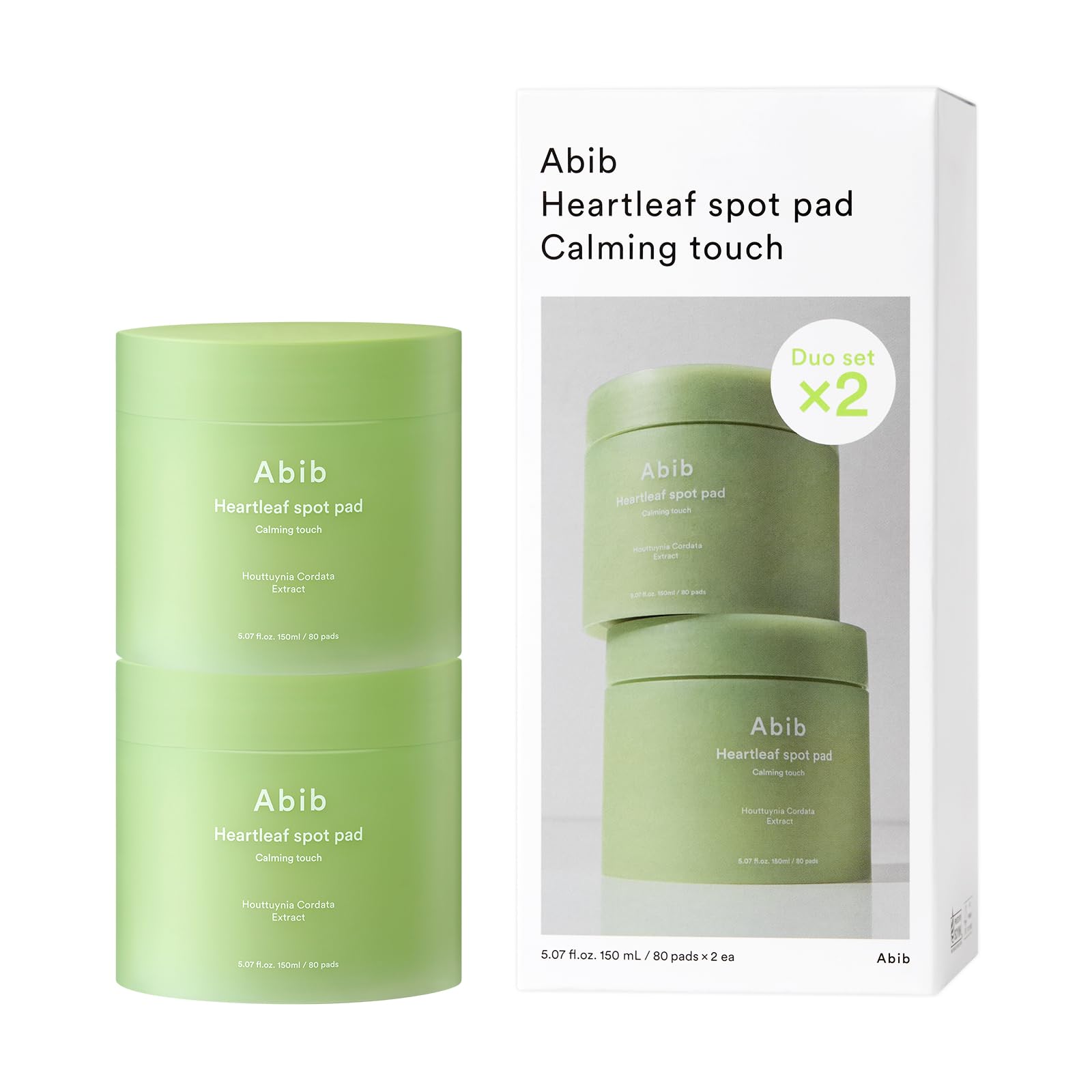 Abib Heartleaf Spot Pad Calming Touch Duo Set 160pads 10.14 fl. - Product Imagery