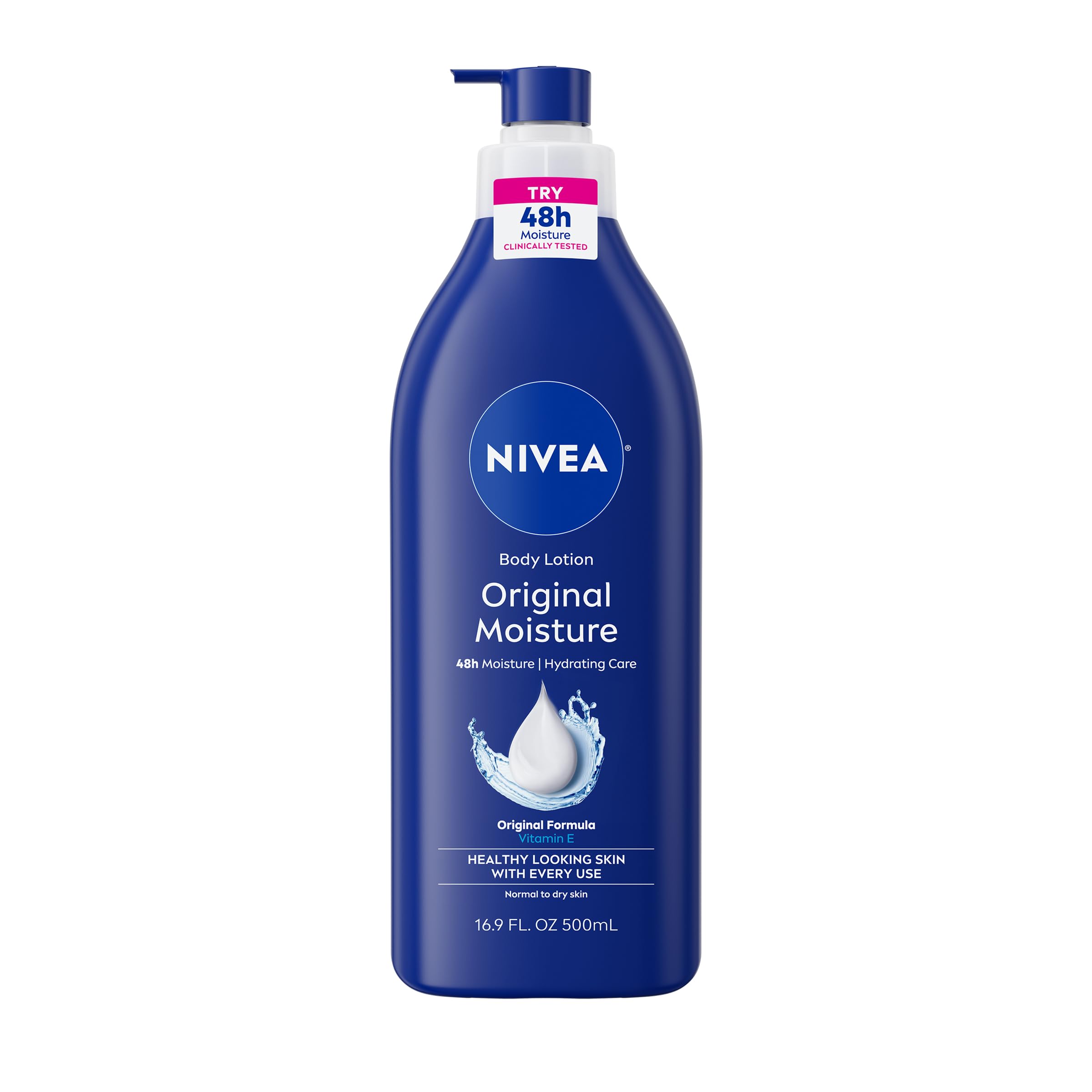 NIVEA Original Moisture Body Lotion with Vitamin E, 16.9 Fl Oz - Product Imagery