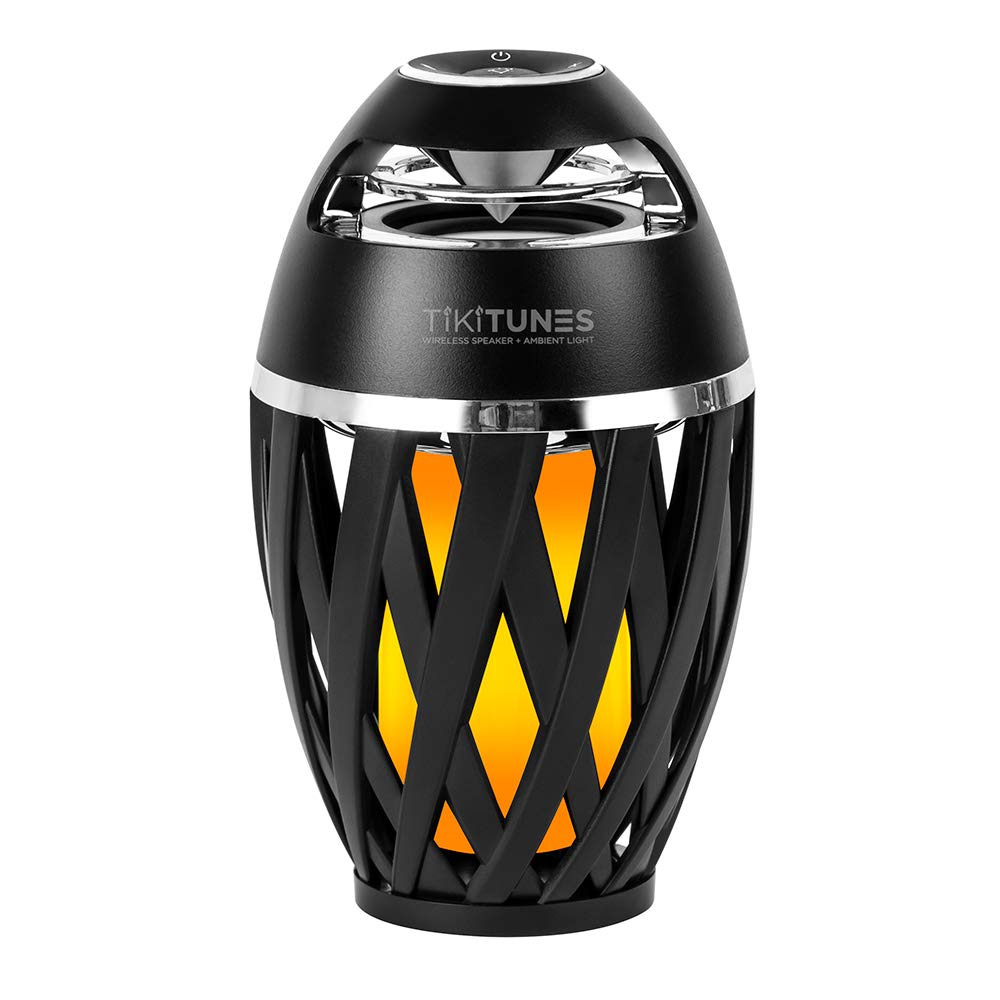 Limitless Innovations TikiTunes Portable Indoor/Outdoor Bluetooth 5.0 Wireless Speaker with Ambient LED Flame, 2,000mAh 