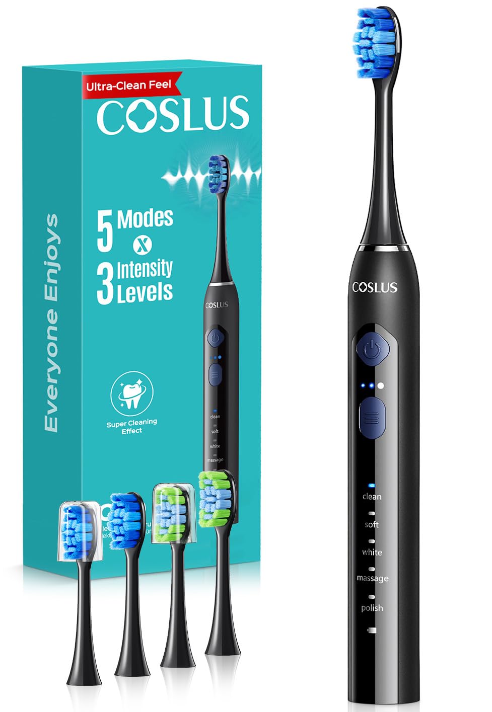 COSLUS C30 Electric Toothbrush for Adults, Effective Yet Gentle - Product Imagery