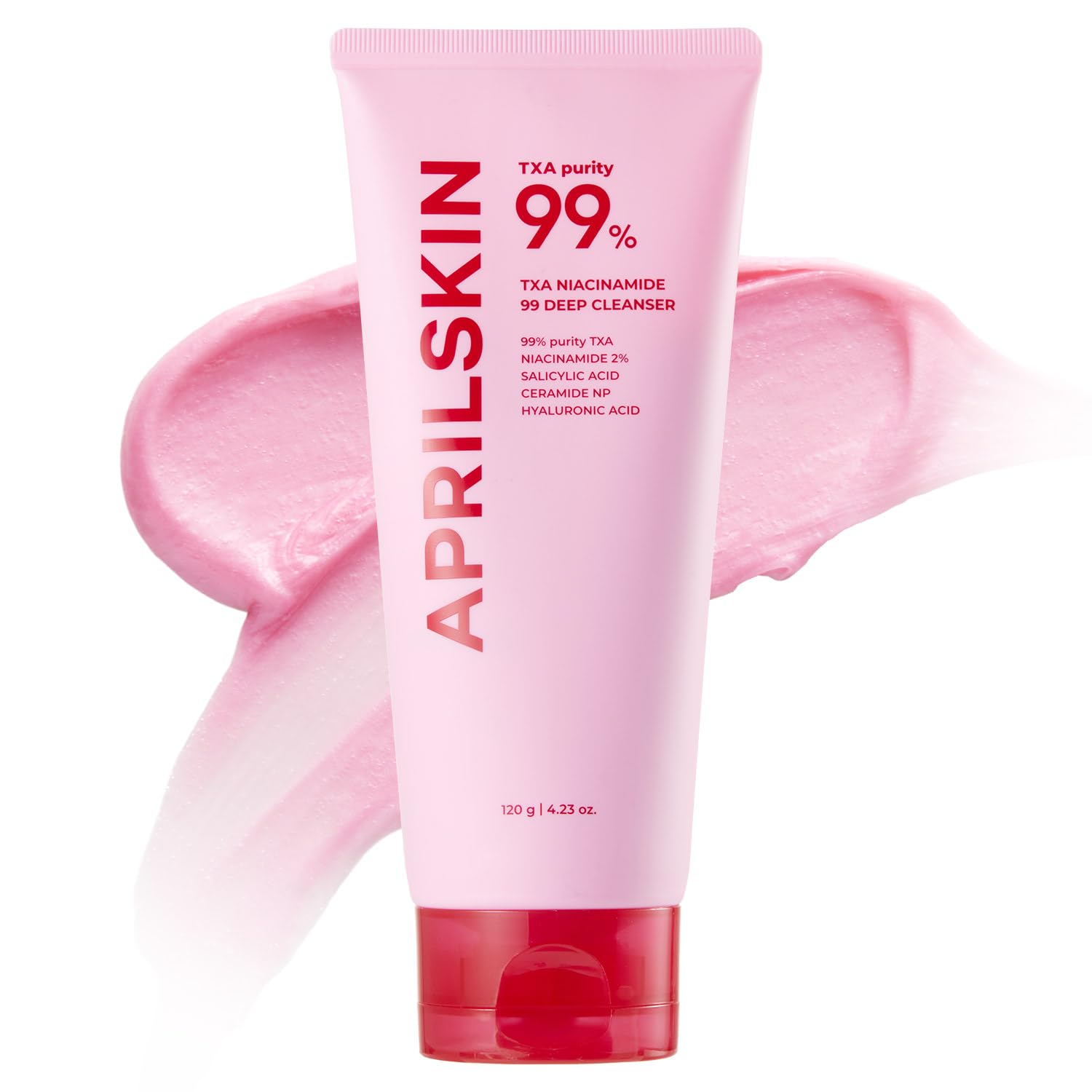 APRILSKIN TXA Niacinamide Pink Bubble Gum Deep Cleanser - Product Imagery