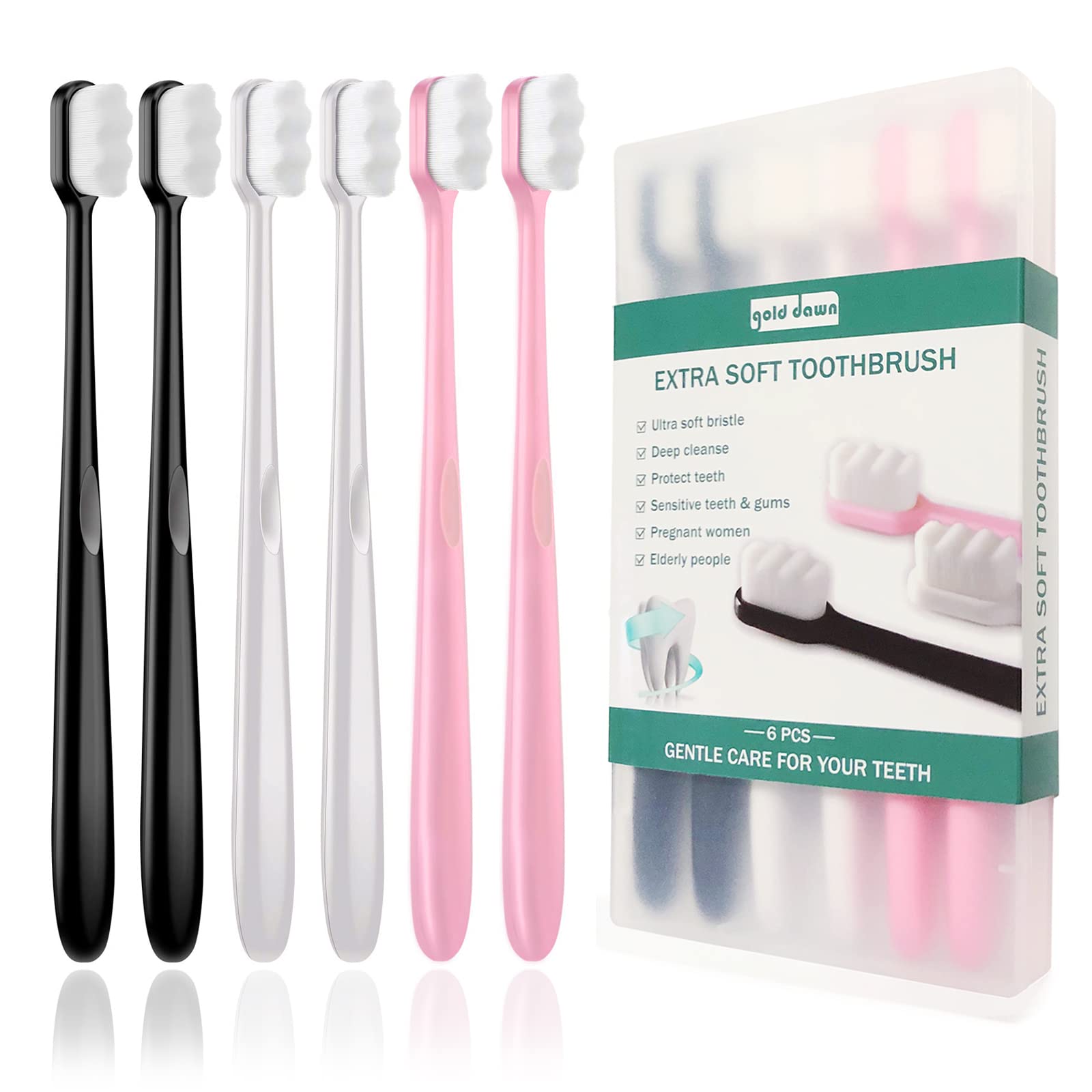 Extra Soft Toothbrush for Sensitive Teeth and Gums， Micro Fur - Product Imagery