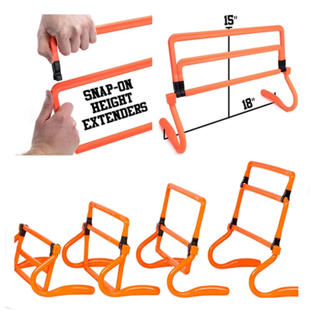 Kvittra Adjustable Speed Training Hurdles Fitness & Speed Training Equipment with Agility Ladder - Plyometric Fitness & 